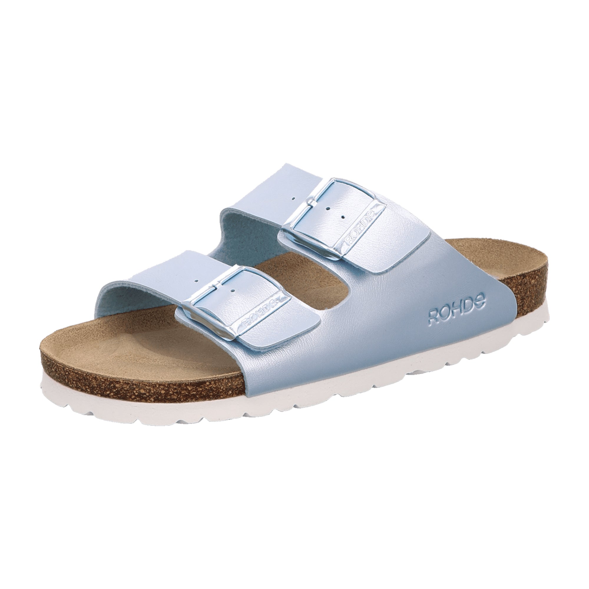 Rohde Classic Women's Slip-On Sandals Blue Synthetic Leather Spring Summer