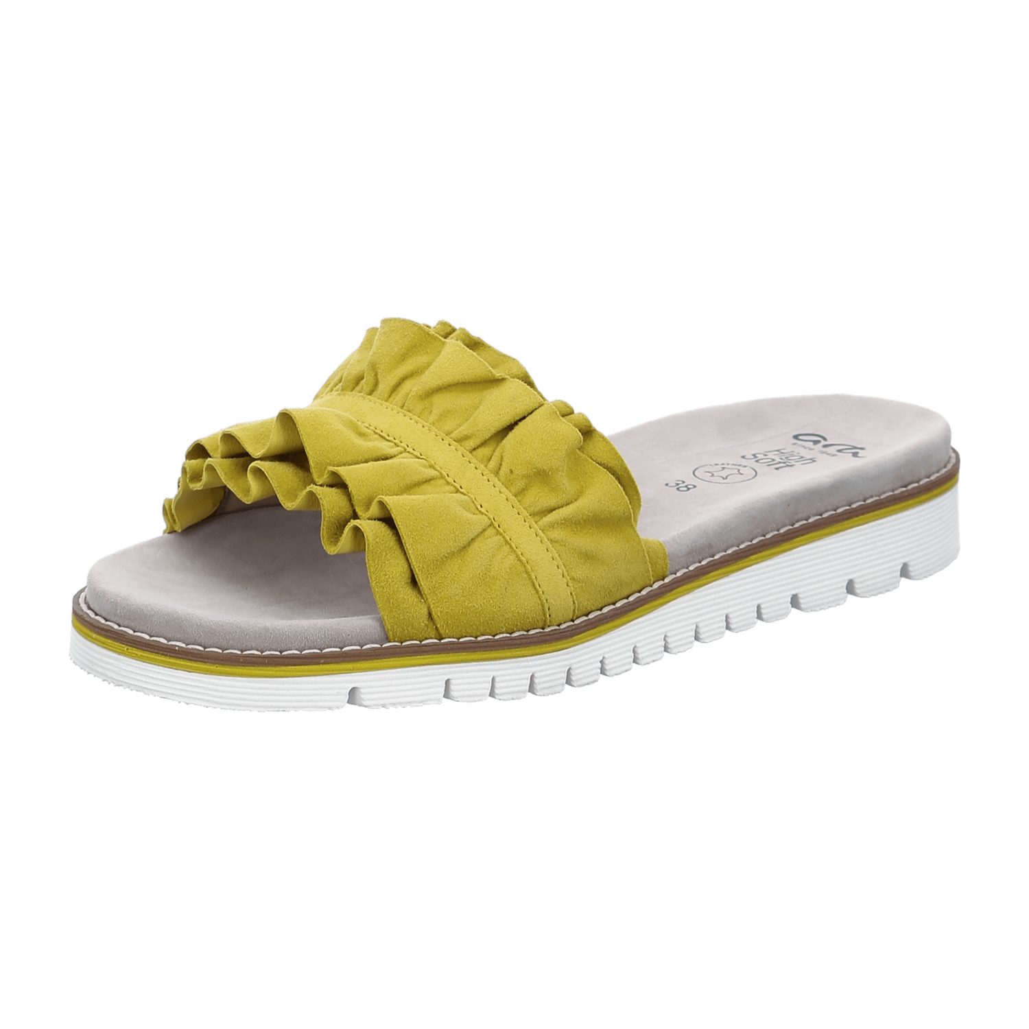ARA Kent Sport Sandal Sunset for Women in Yellow Suede with Leather Lining