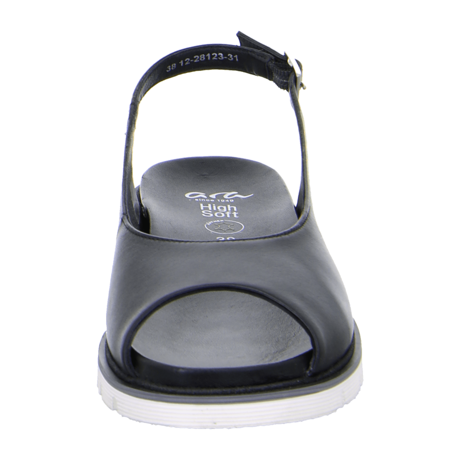 ARA Kent Sport Sandal for Women in Black Smooth Leather with Hook-and-Loop Closure