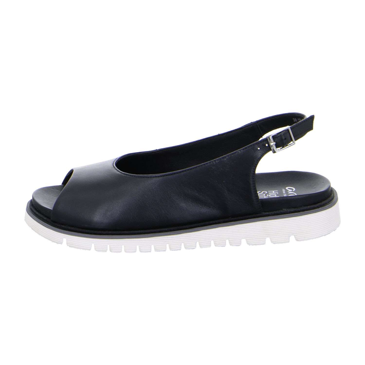 ARA Kent Sport Sandal for Women in Black Smooth Leather with Hook-and-Loop Closure