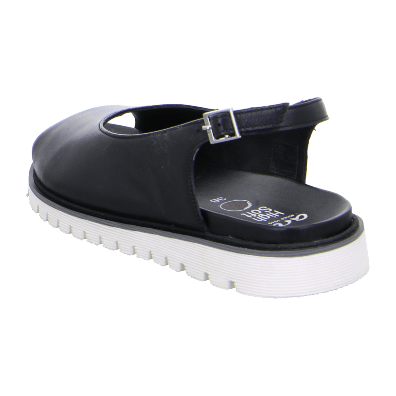 ARA Kent Sport Sandal for Women in Black Smooth Leather with Hook-and-Loop Closure