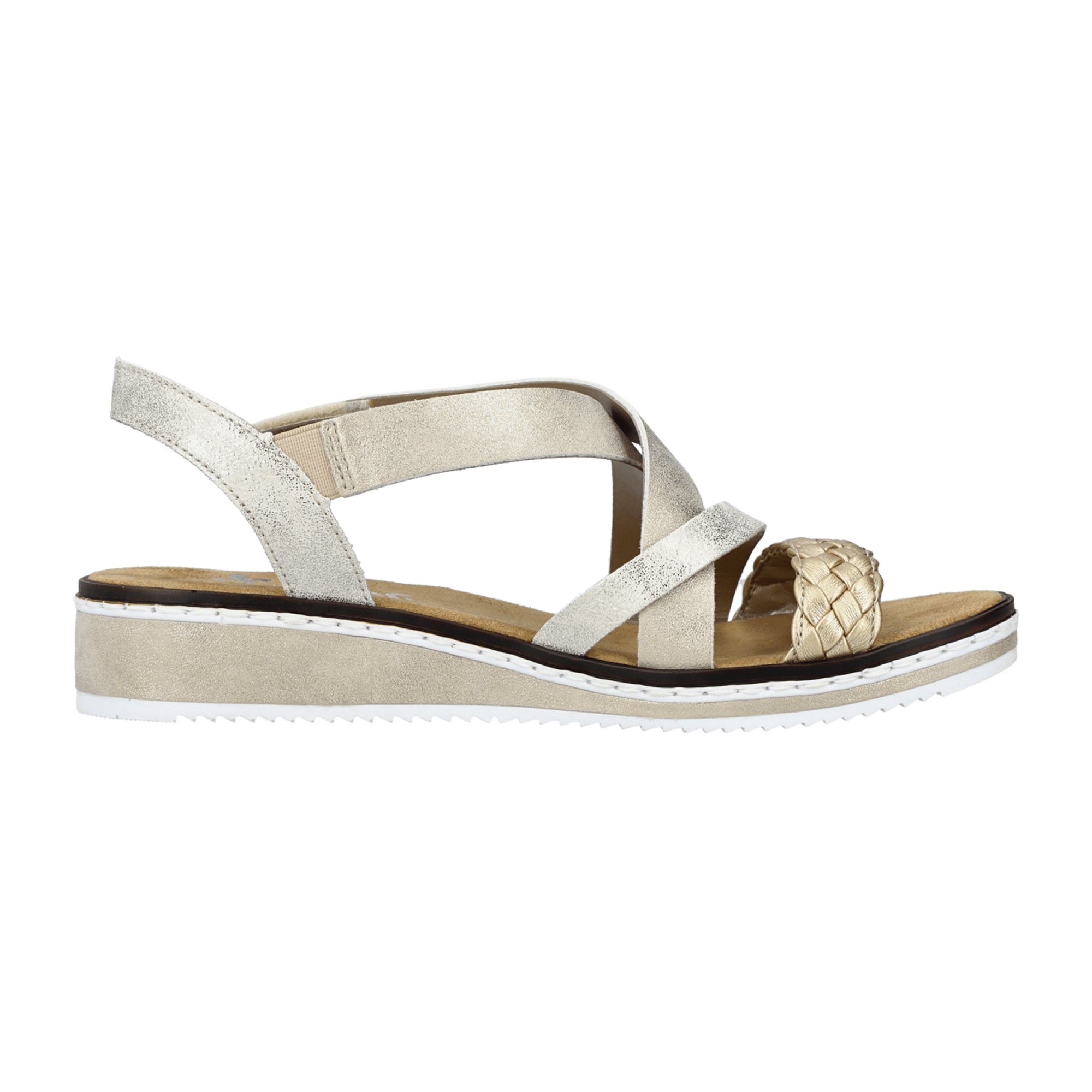 Rieker V3663-90 Women's Gold Sandals Spring Summer Collection