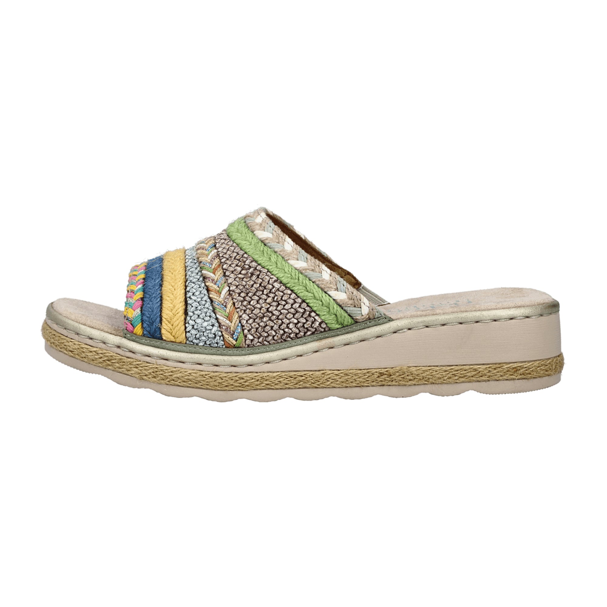 Rieker Women's Colorful Espadrille Sandals with Wedge Heel for Spring Summer