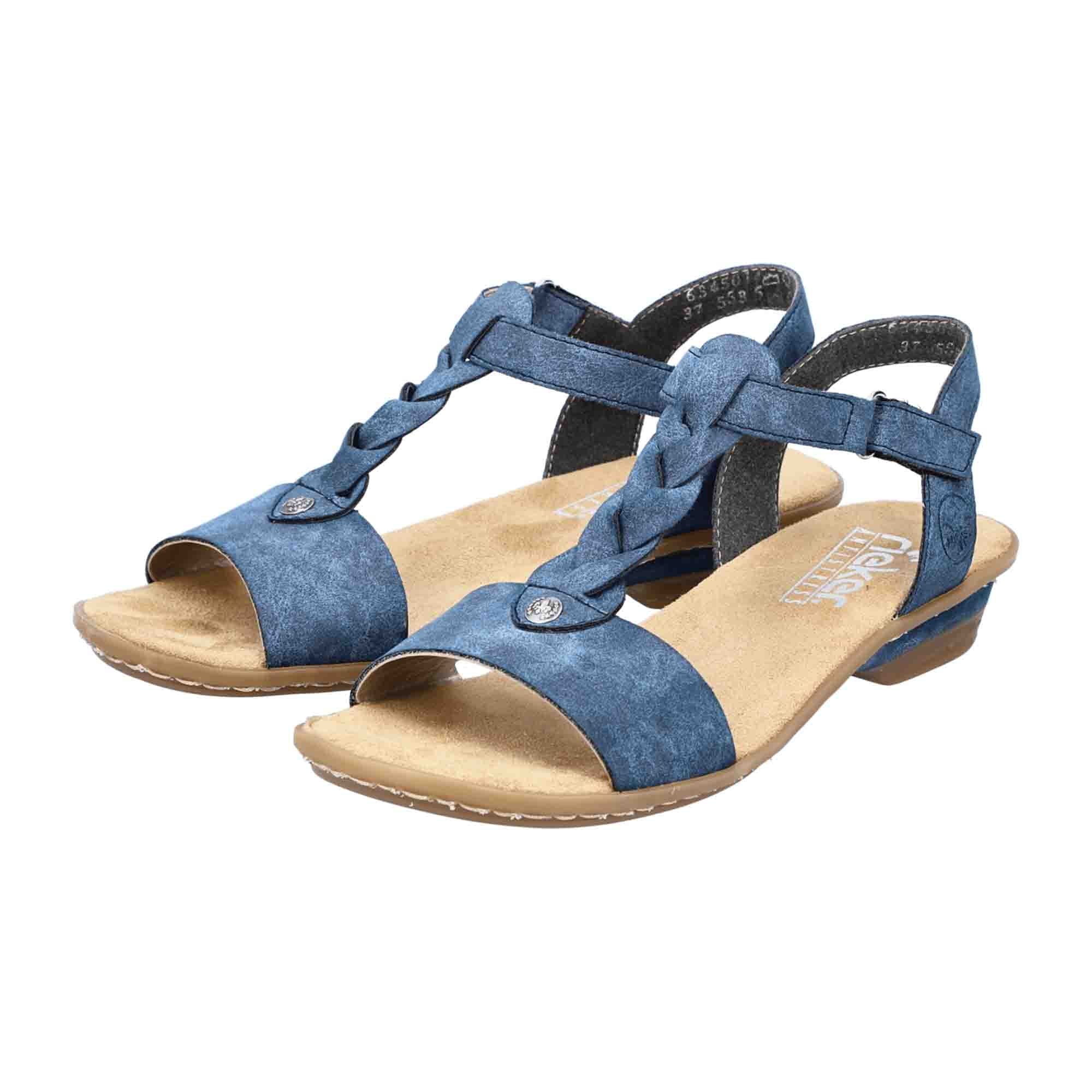Rieker Comfortable Blue Sandals for Women Spring Summer Fashion