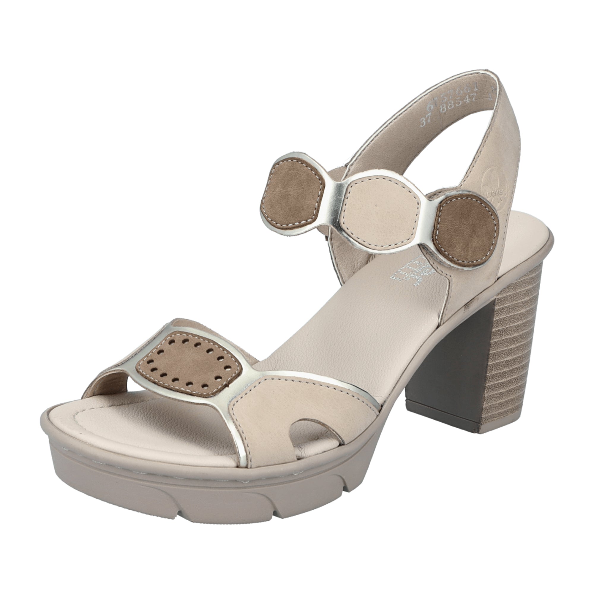 Rieker Beige Platform Sandals for Women Spring Summer Faux Leather