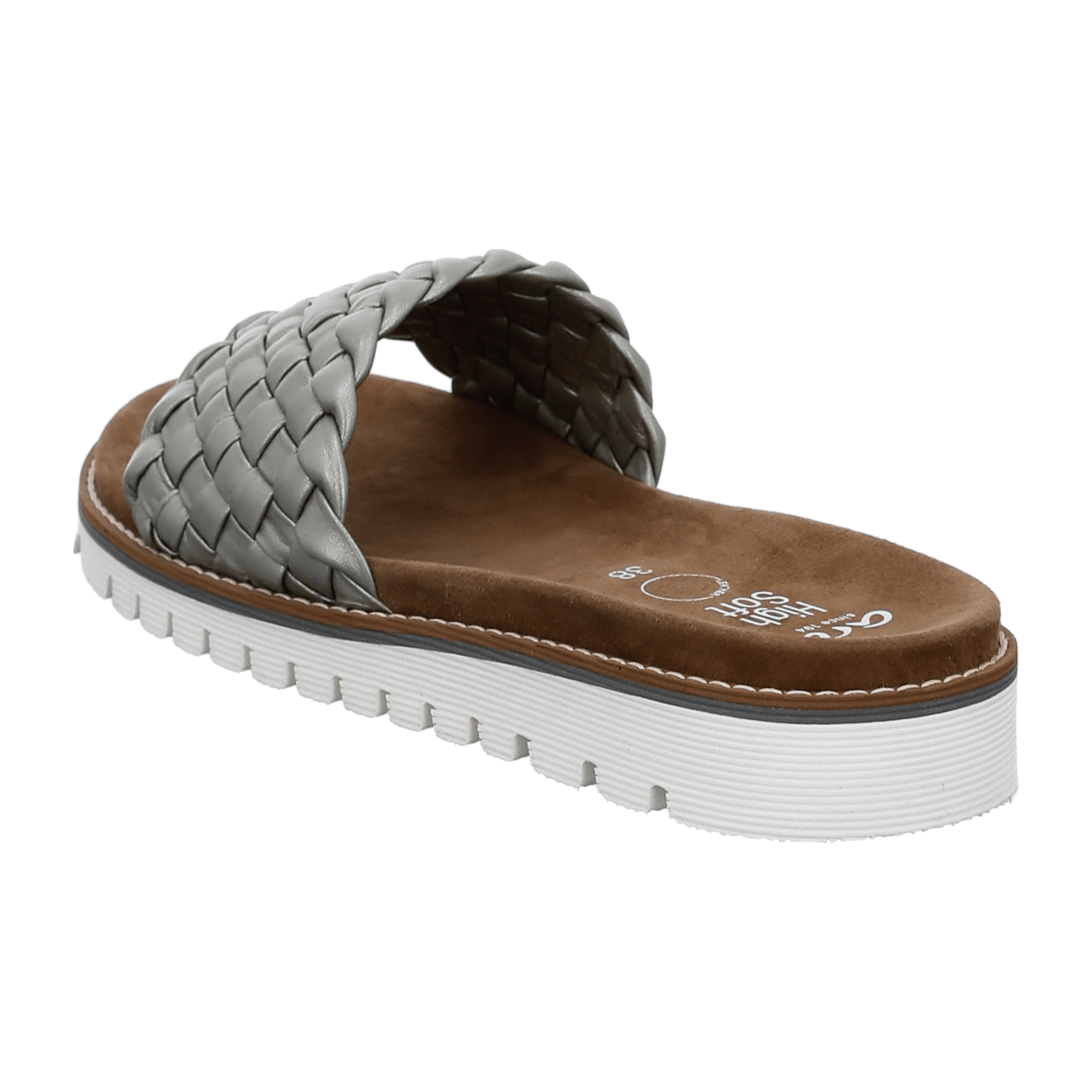 ARA Kent Sport Sandals for Women in Grey Smooth Leather with Hook-and-Loop Fastening