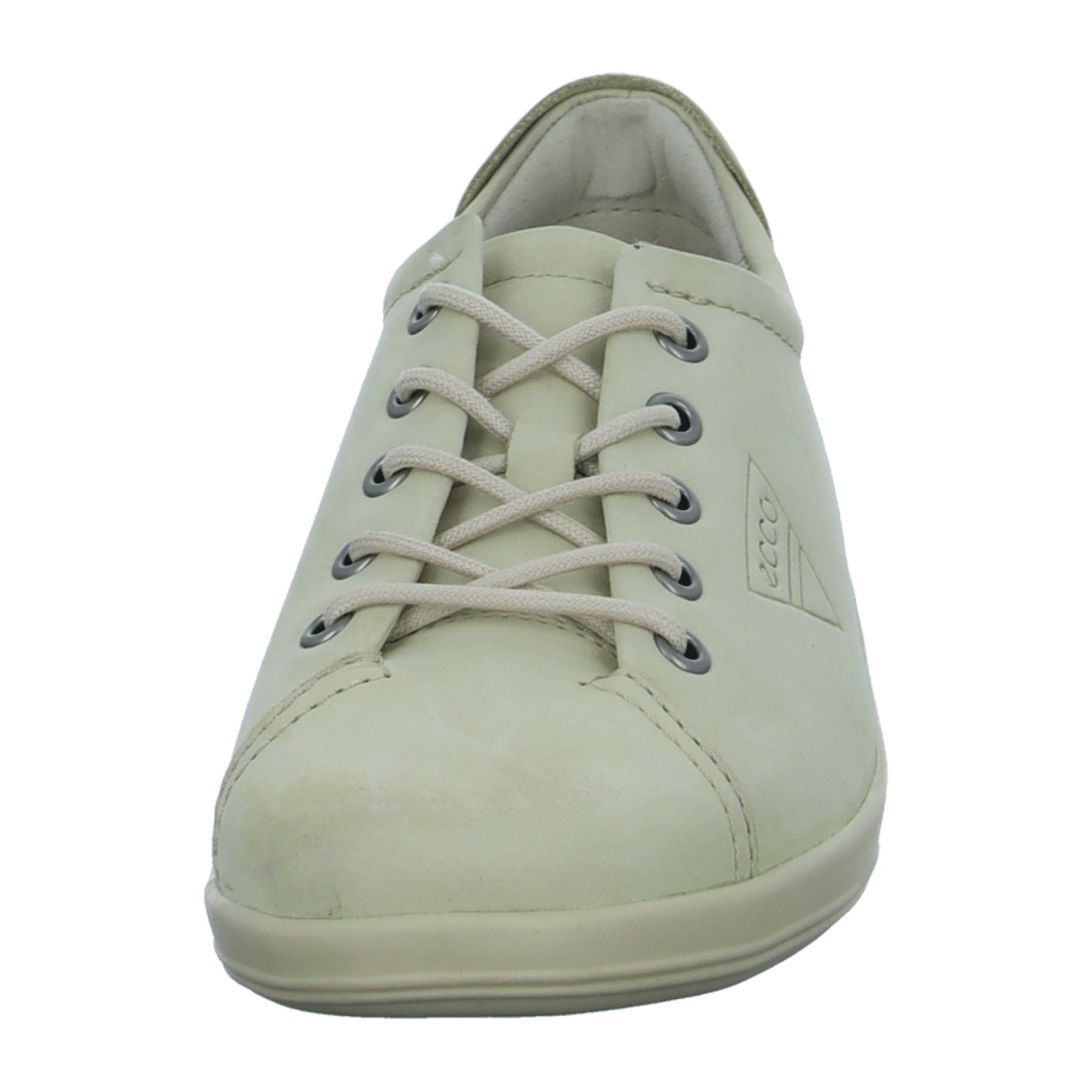 Ecco Soft 2.0 Women's Beige Leather Lace-up Shoes - Comfortable & Stylish