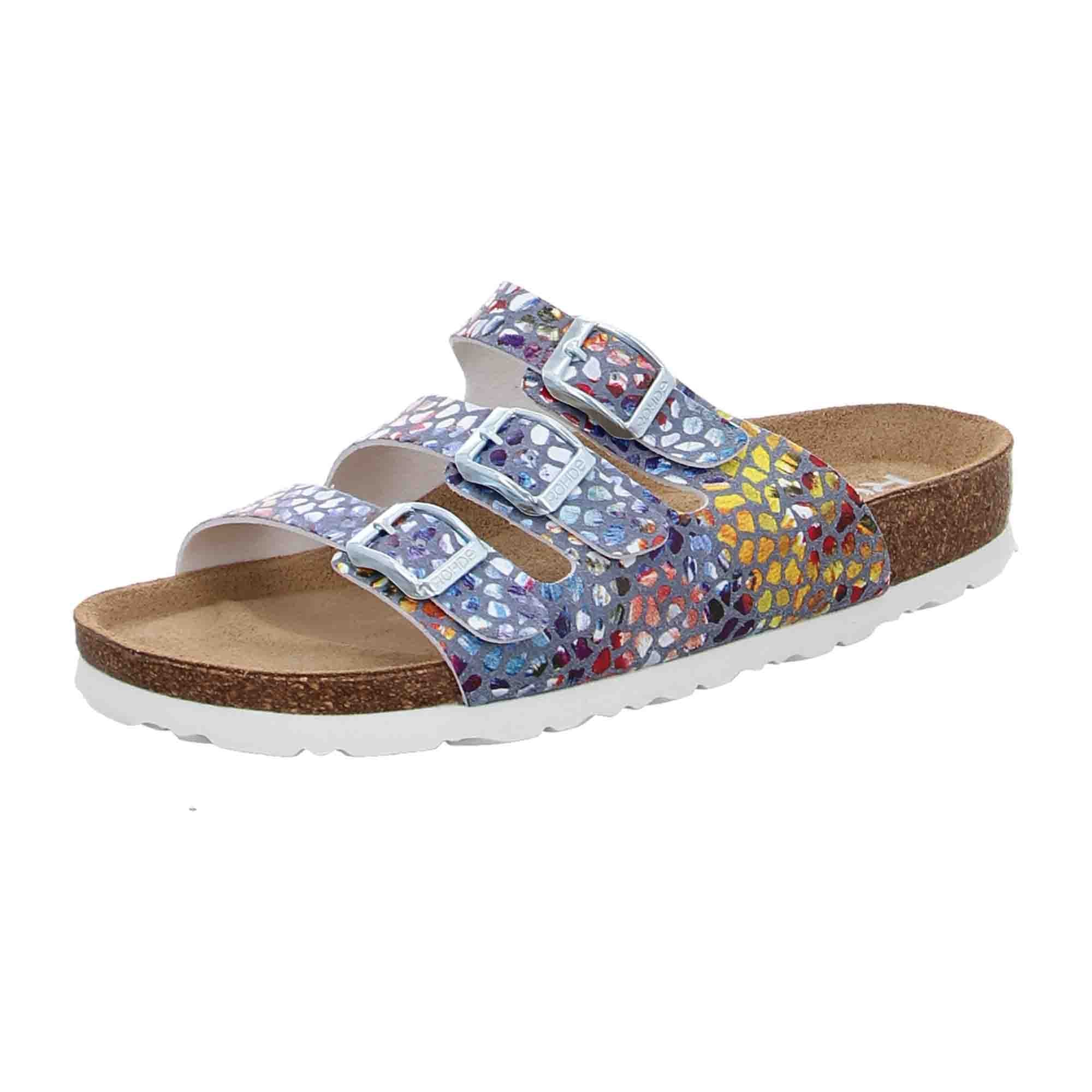 Rohde Alba Colorful Women's Leather Sandals with Strap Closure