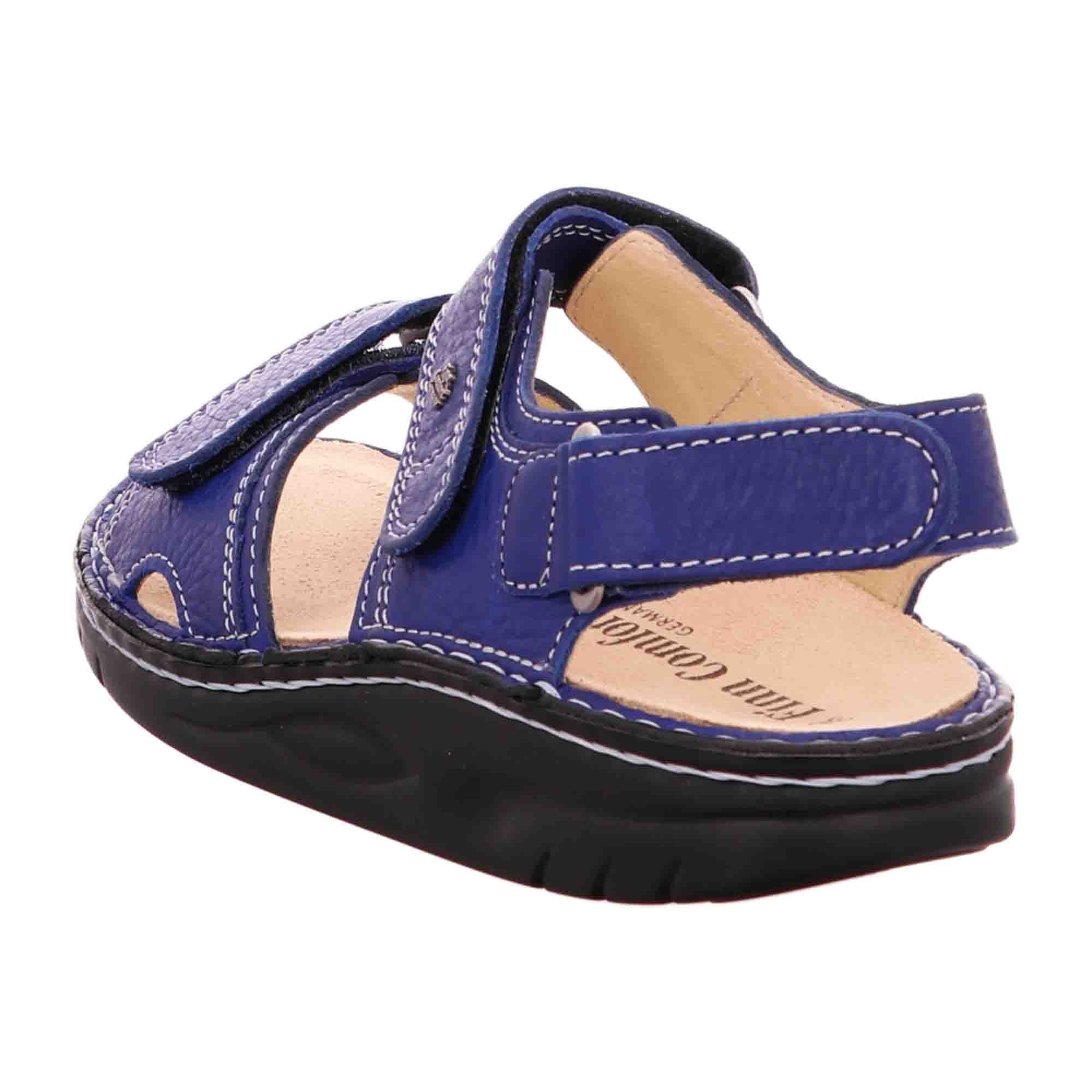 Finn Comfort Yuma Women's Sandals - Adjustable, Comfortable, Removable Insole, Blue Leather (Hillcrest)