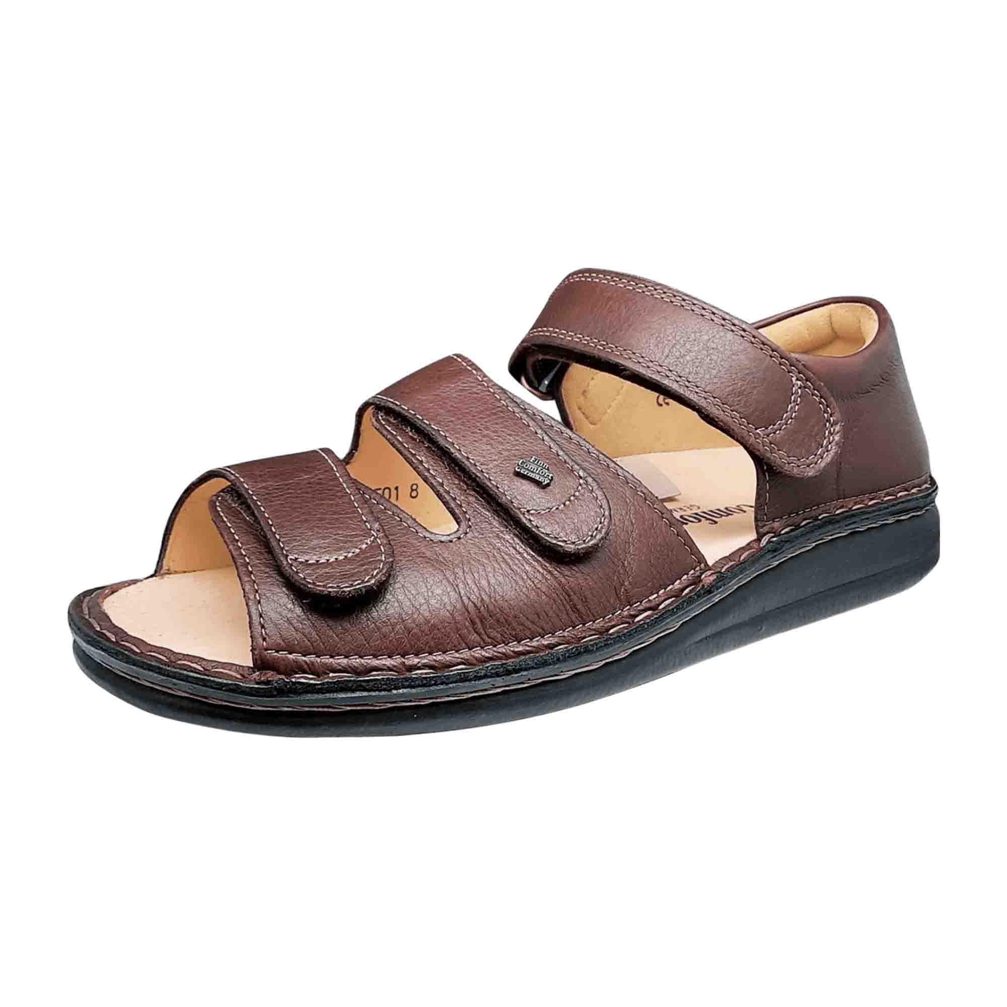 Finn Comfort Baltrum Men's Sandals - Comfort Leather Sandals in Chocolate Brown with Adjustable Straps