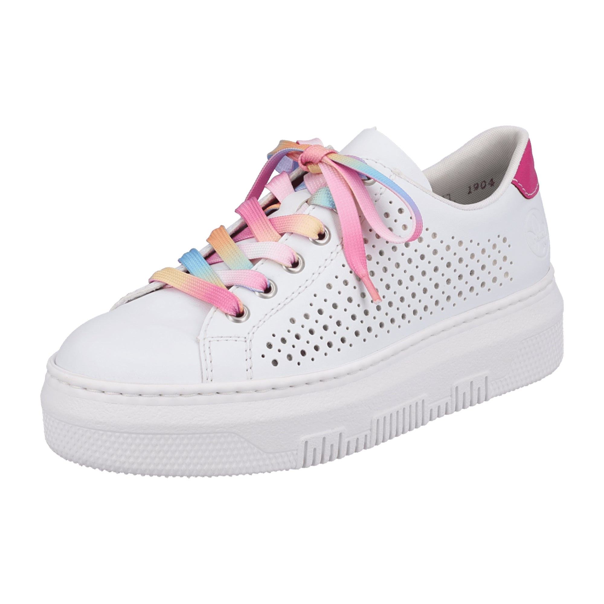 Rieker FSK Women's White Casual Shoes with 4.5 cm Platform Heel