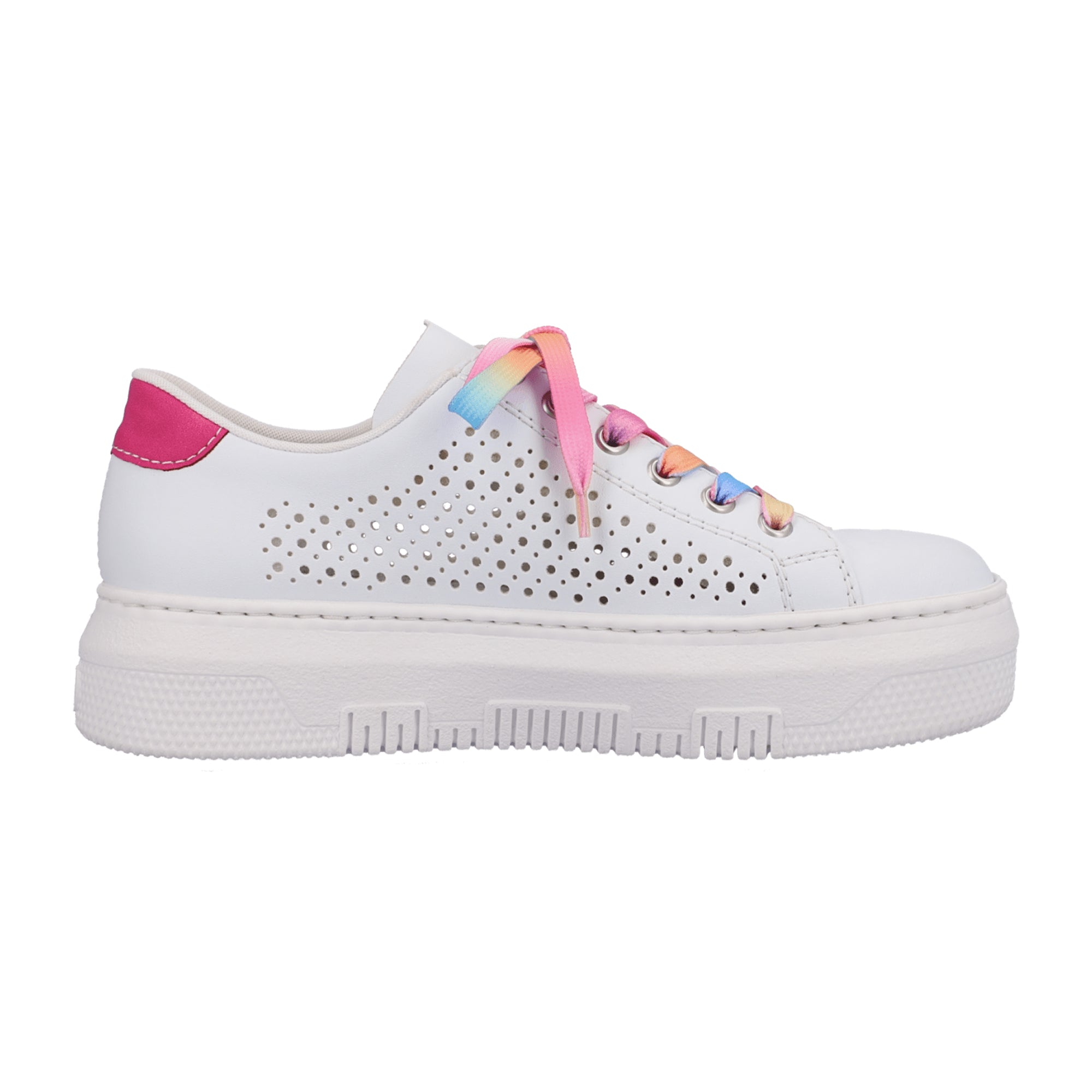 Rieker FSK Women's White Casual Shoes with 4.5 cm Platform Heel