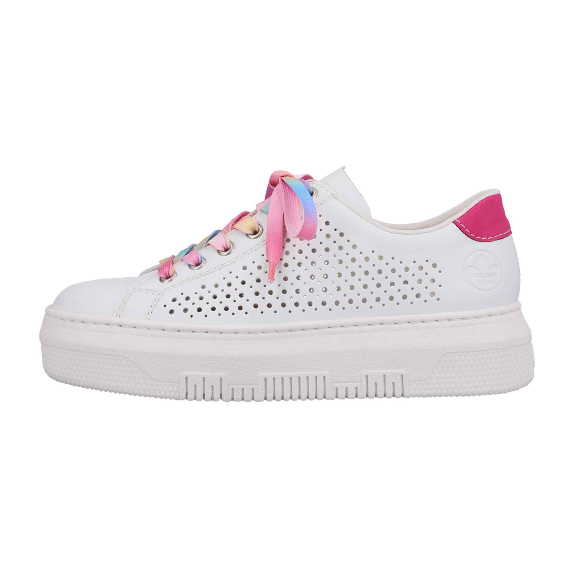 Rieker FSK Women's White Casual Shoes with 4.5 cm Platform Heel