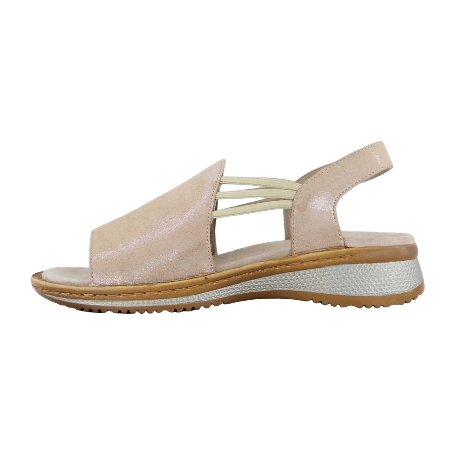 ARA HAWAII Women's Suede Sandals Beige with Hook-and-Loop Closure and Ankle Strap