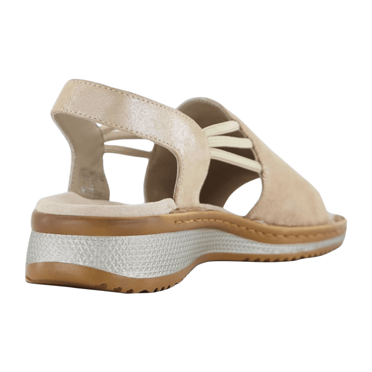 ARA HAWAII Women's Suede Sandals Beige with Hook-and-Loop Closure and Ankle Strap