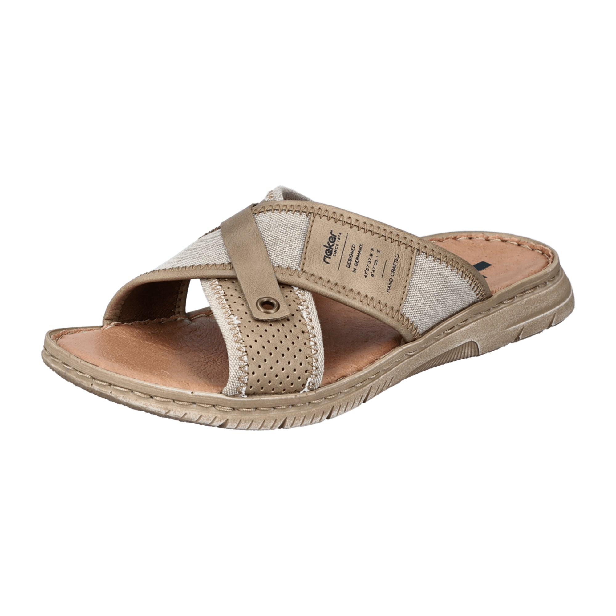 Rieker Men's Beige Slip-On Sandals for Spring and Summer - Bartel-Shop