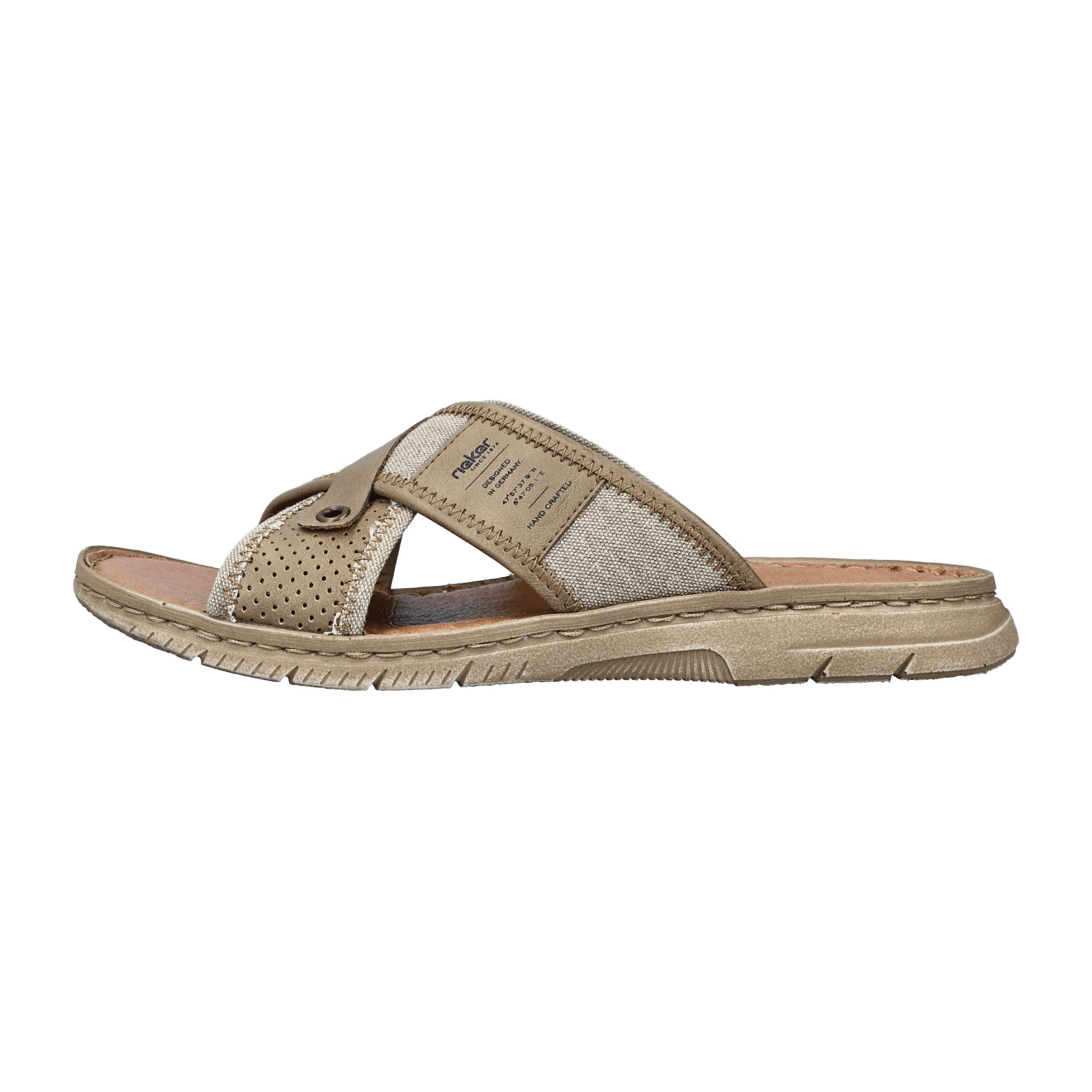 Rieker Men's Beige Slip-On Sandals for Spring and Summer - Bartel-Shop