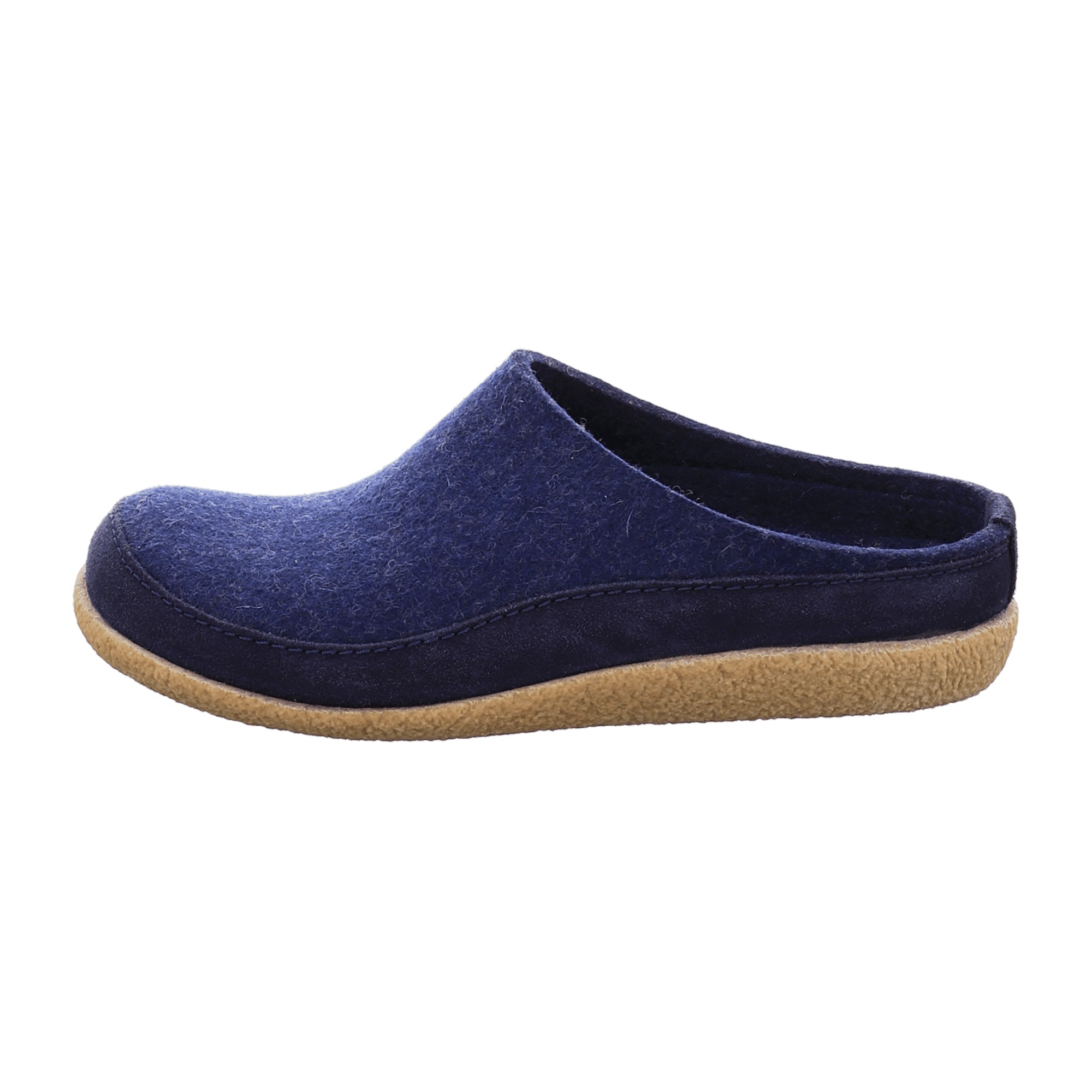 Haflinger Men's Slippers - Durable Blue Wool, Comfort Fit