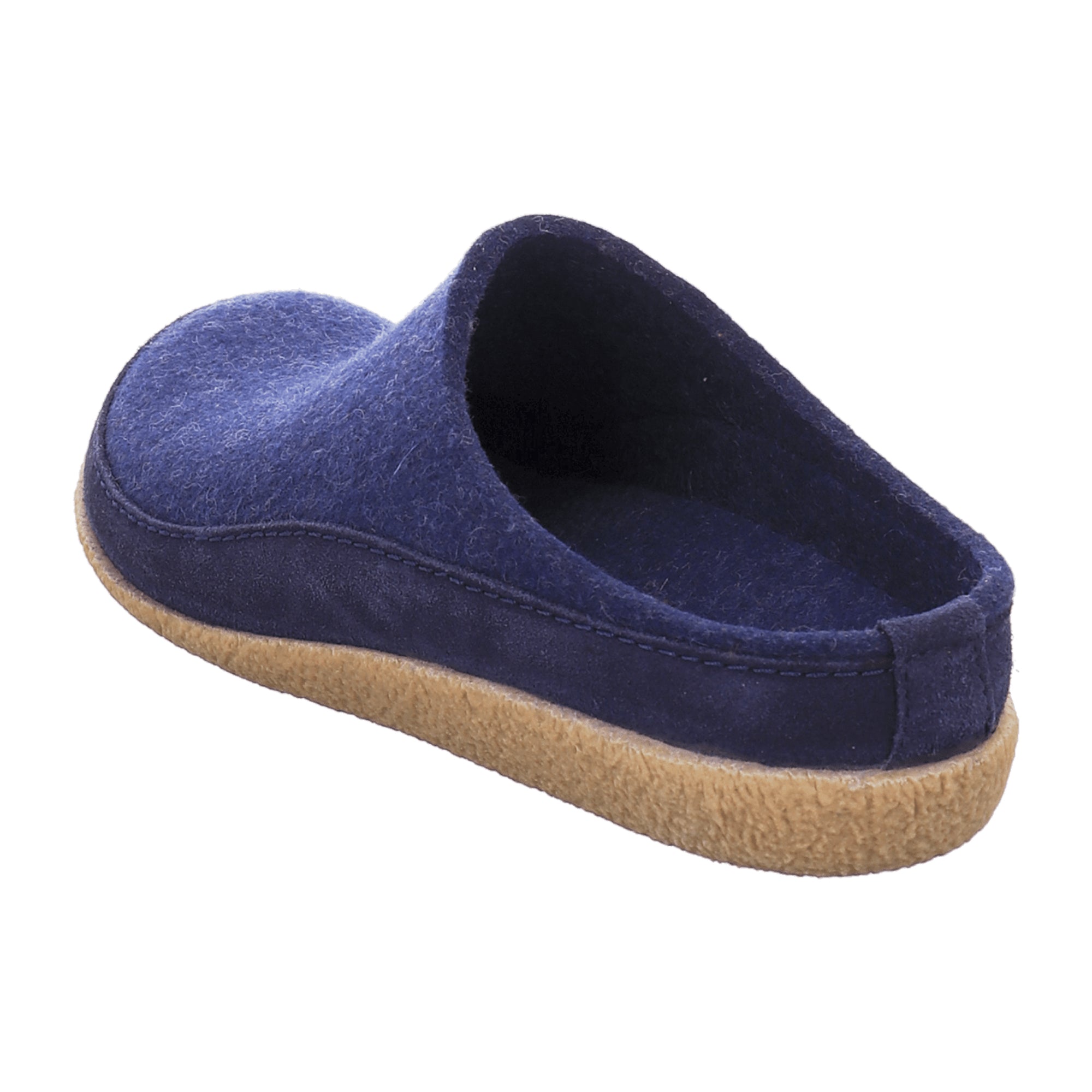 Haflinger Men's Slippers - Durable Blue Wool, Comfort Fit