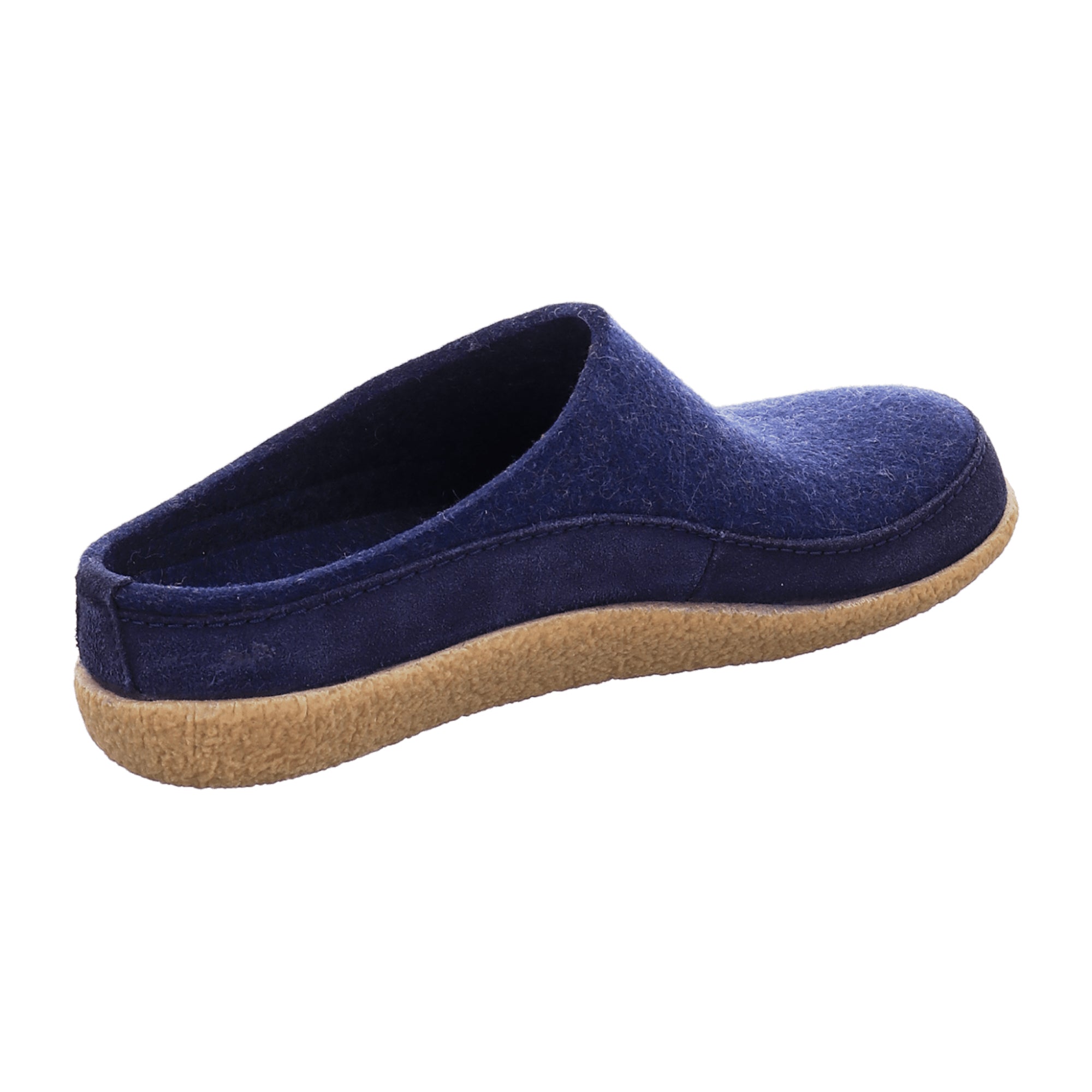 Haflinger Men's Slippers - Durable Blue Wool, Comfort Fit
