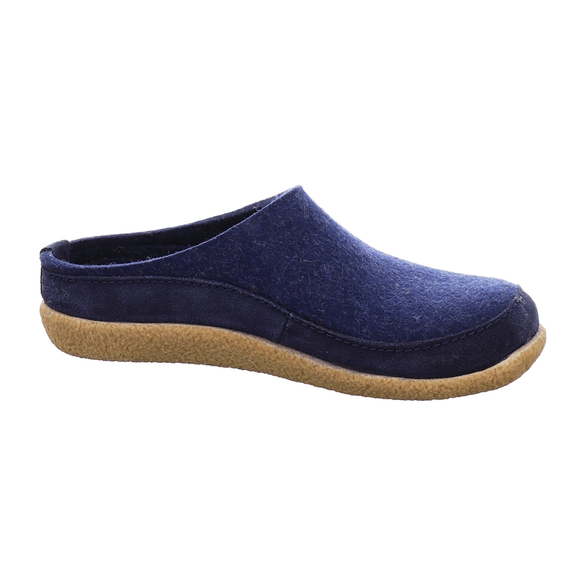 Haflinger Men's Slippers - Durable Blue Wool, Comfort Fit