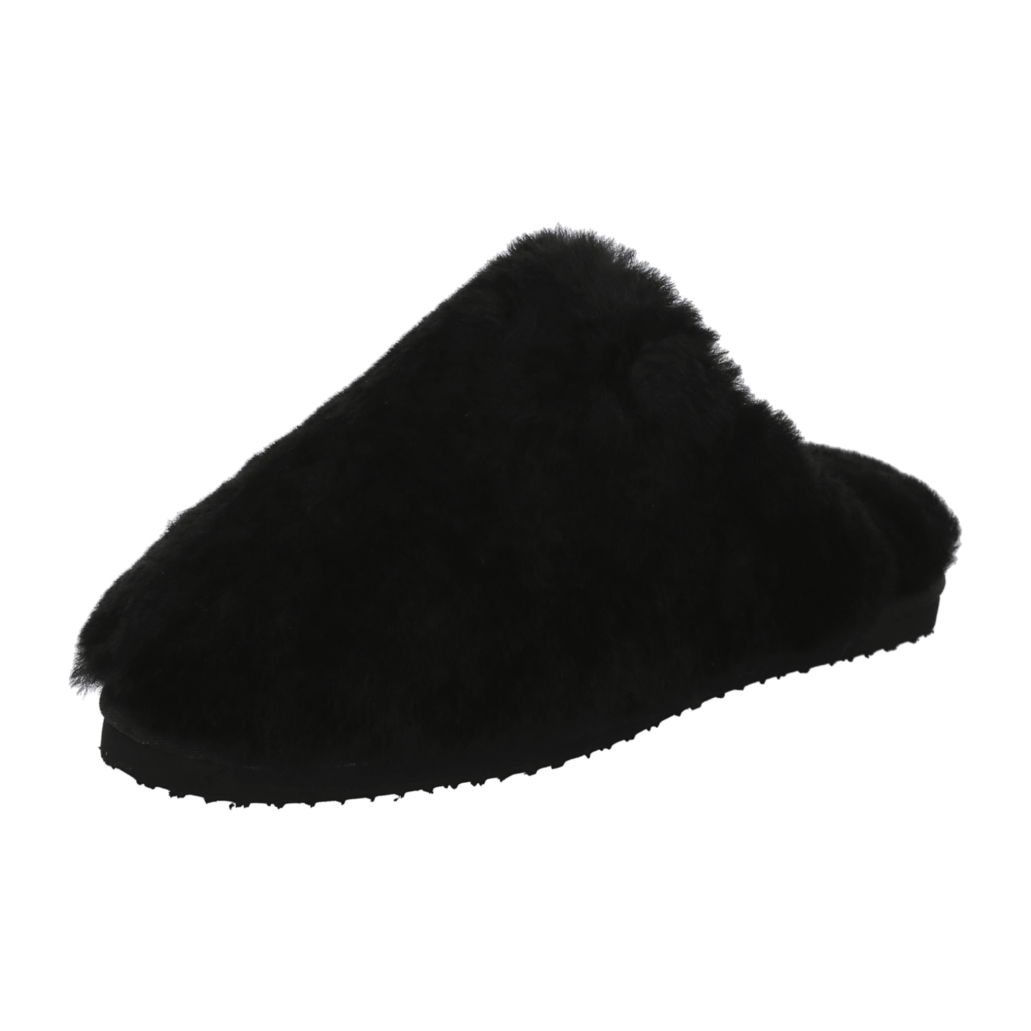 ARA Cosy Women's Slipper Lambswool Fur Black Round Toe EVA Sole