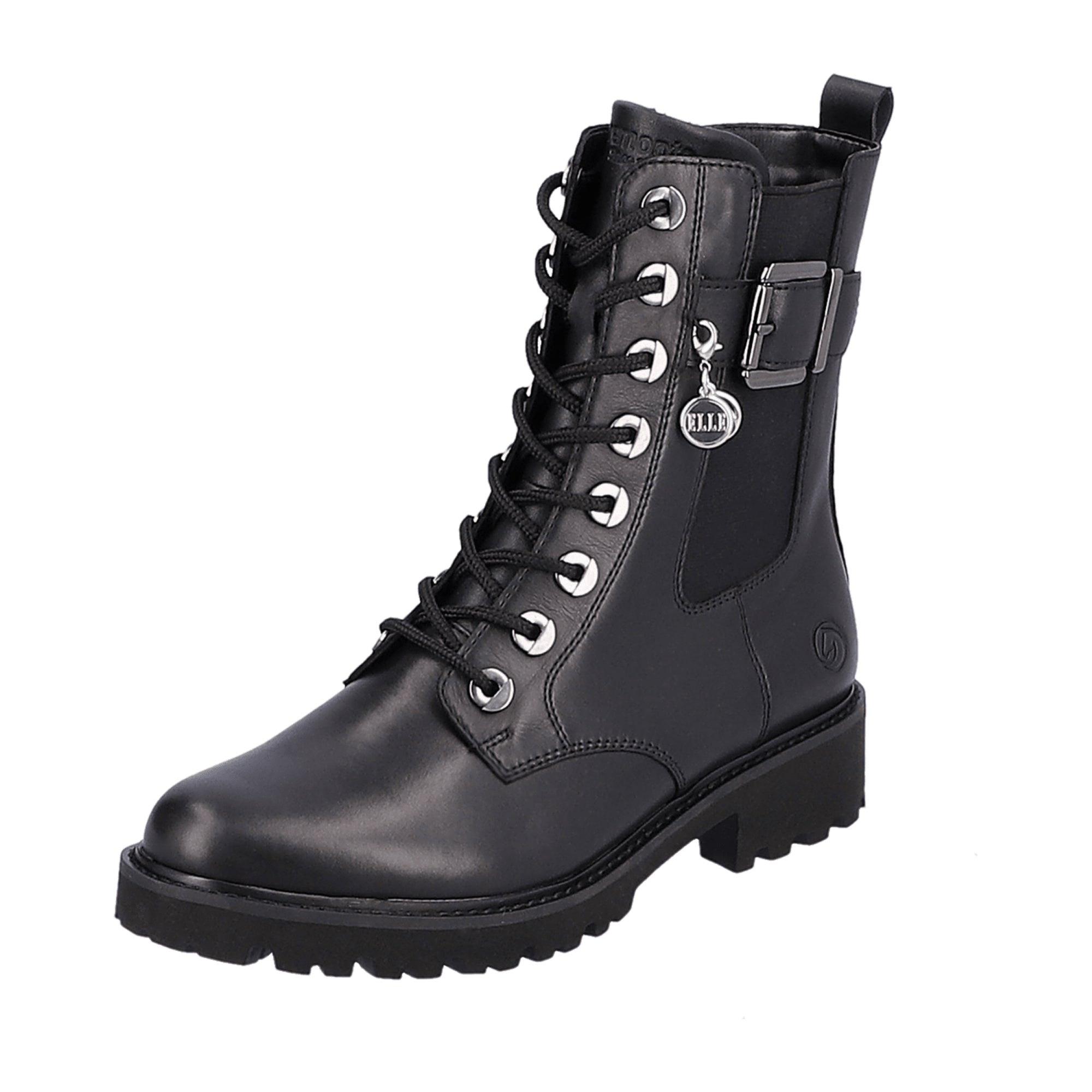Remonte D8668-00 Black Leather Ladies Ankle Boots with Removable Insole