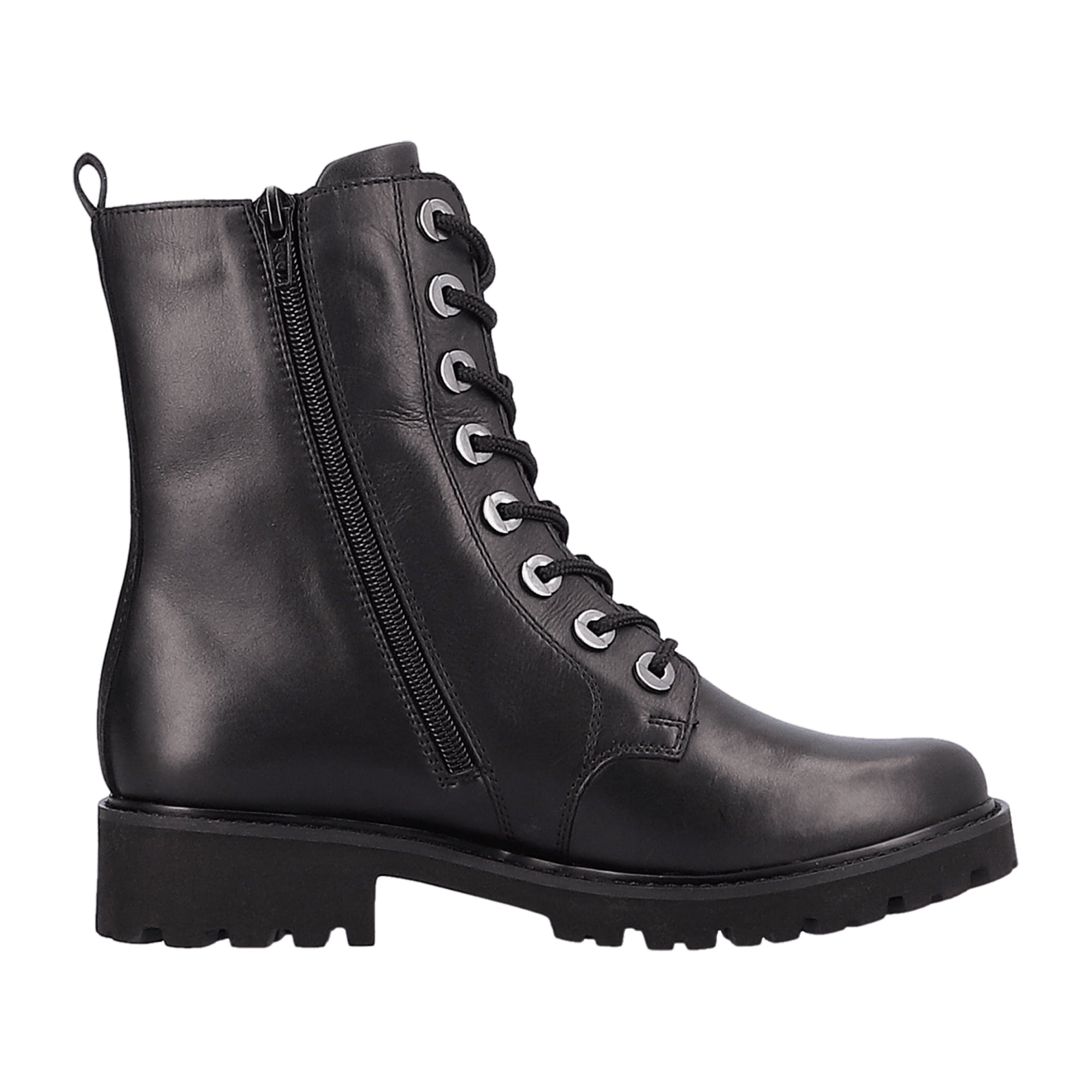 Remonte D8668-00 Black Leather Ladies Ankle Boots with Removable Insole