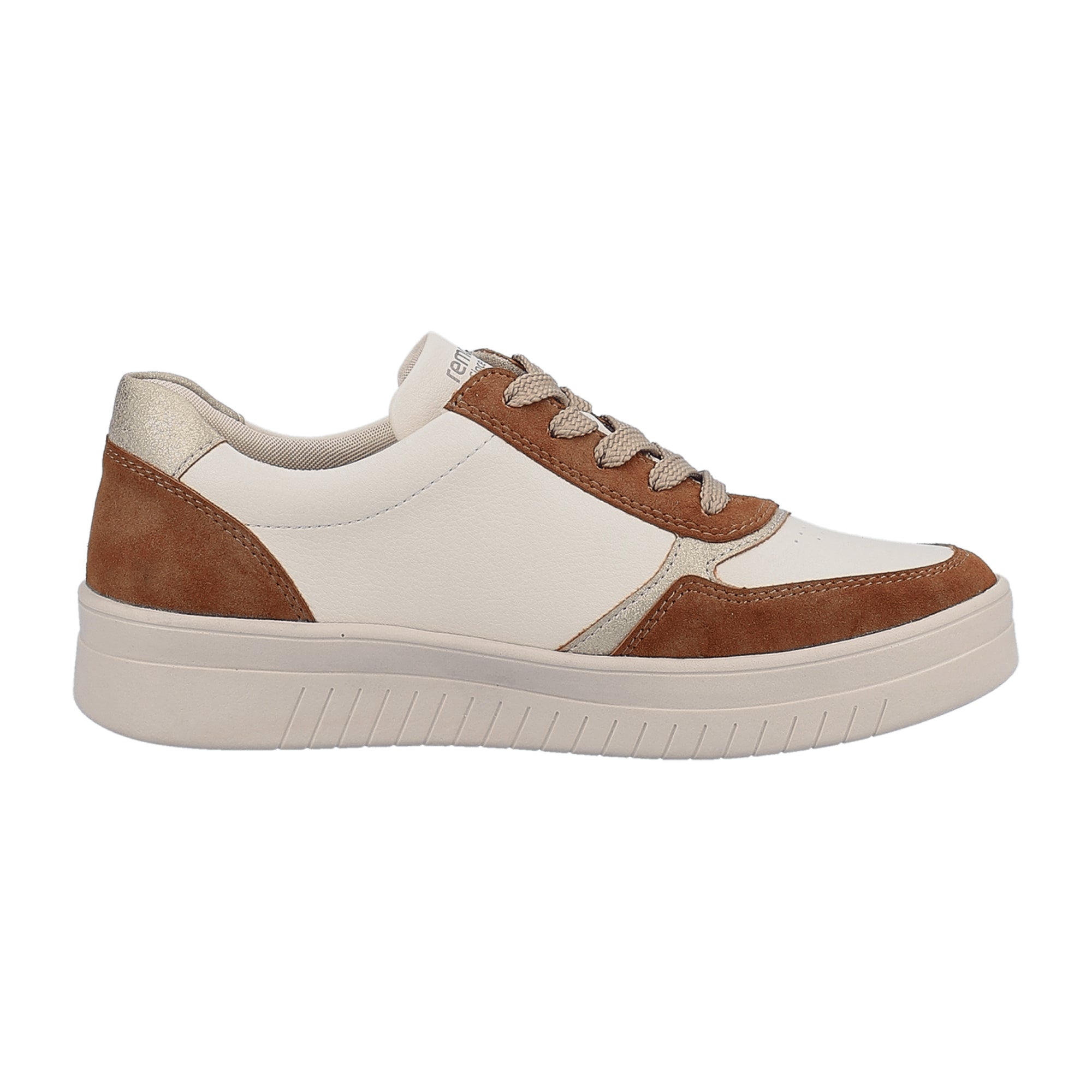Remonte Brown Leather Women's Shoes with Zipper and Laces