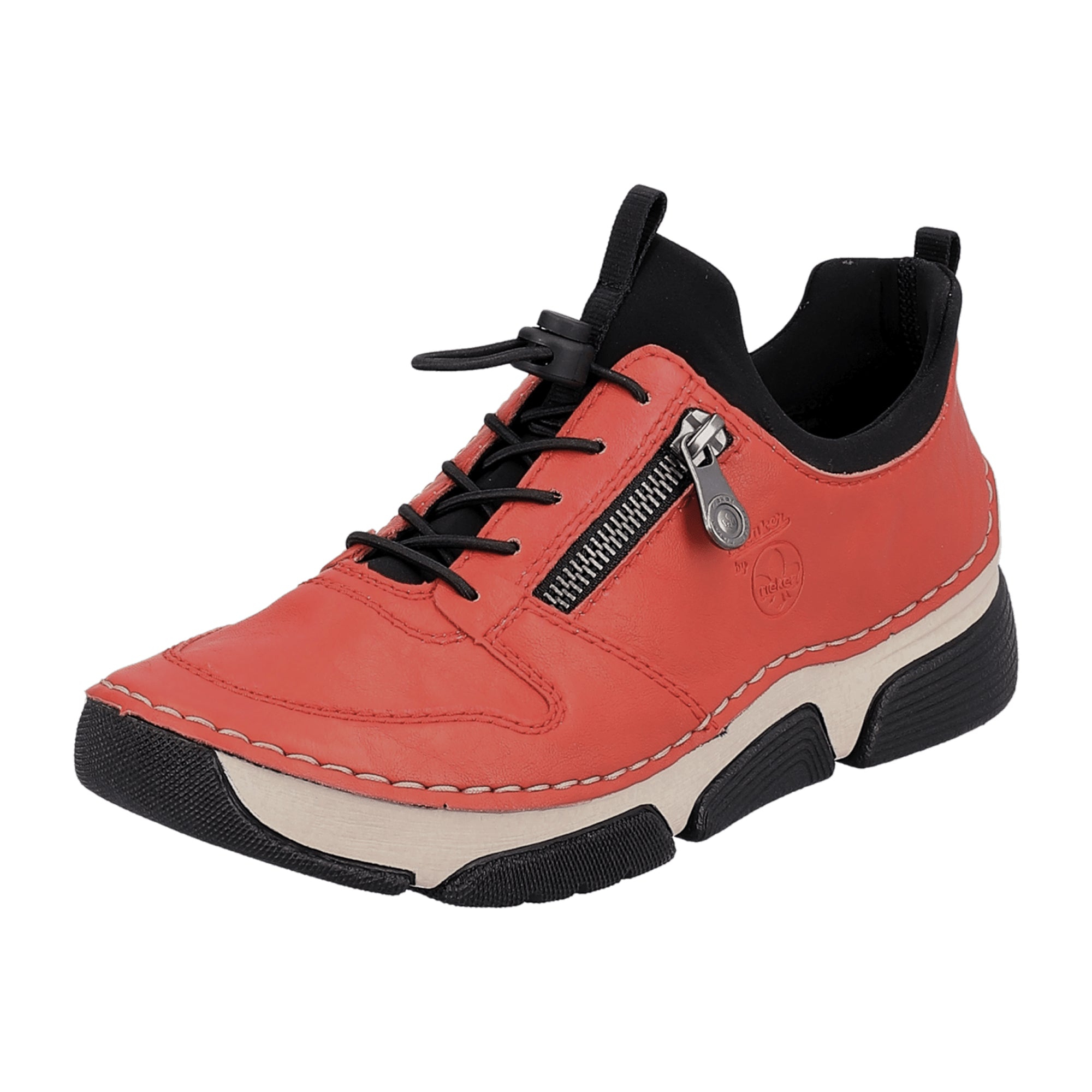 Rieker Red Women's Boots with Flat Heel and Round Toe