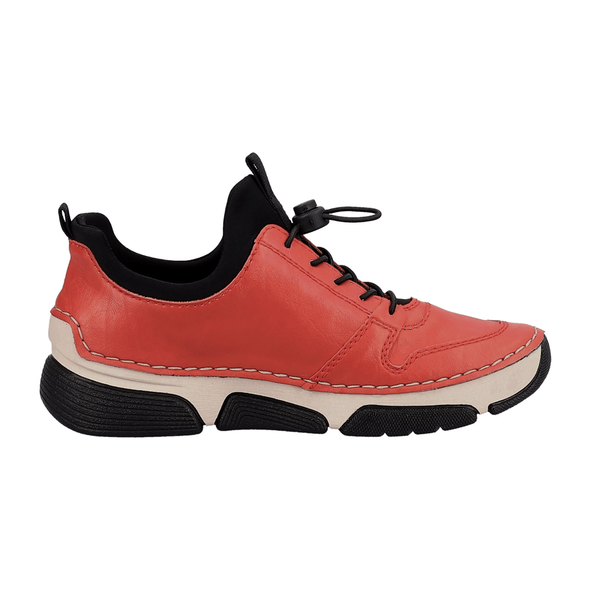 Rieker Red Women's Boots with Flat Heel and Round Toe