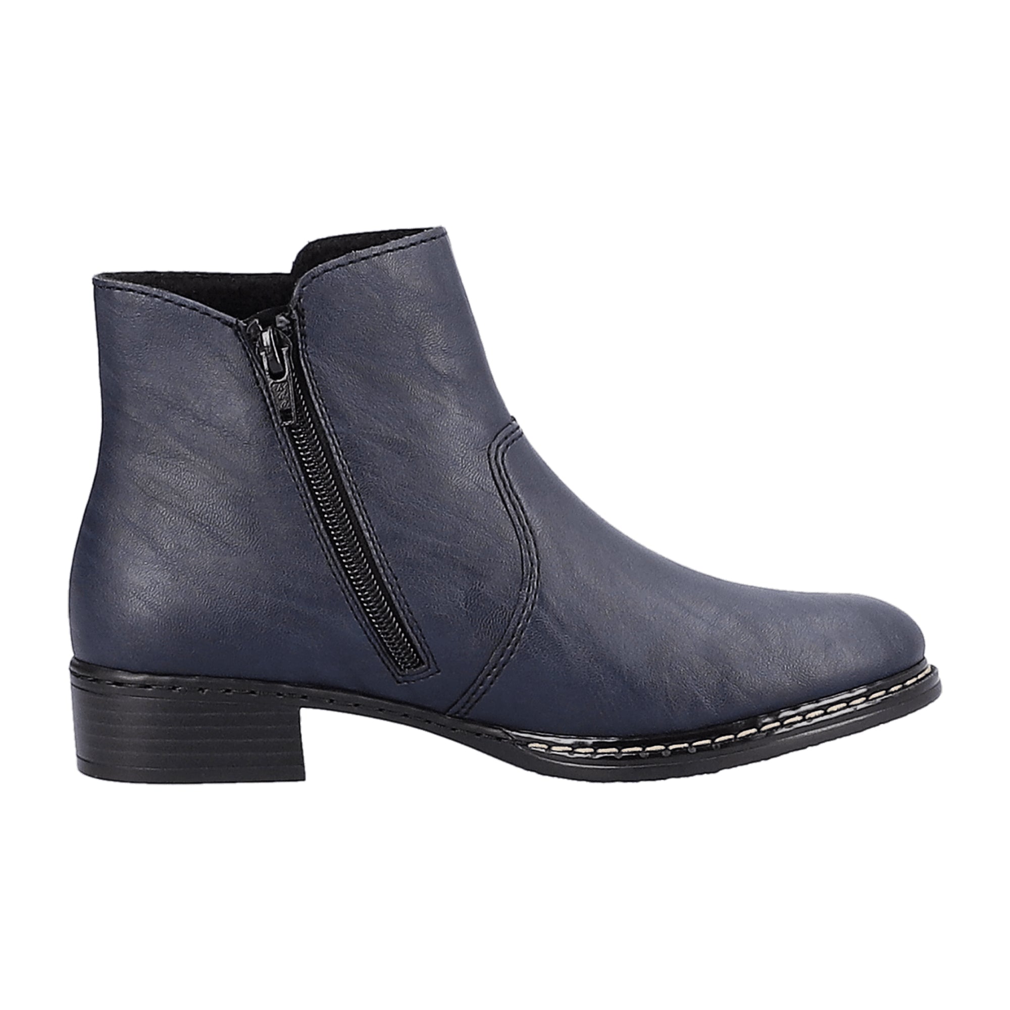 Rieker HWK Women's Blue Boots Block Heel Comfortable Warm Lined Winter Footwear