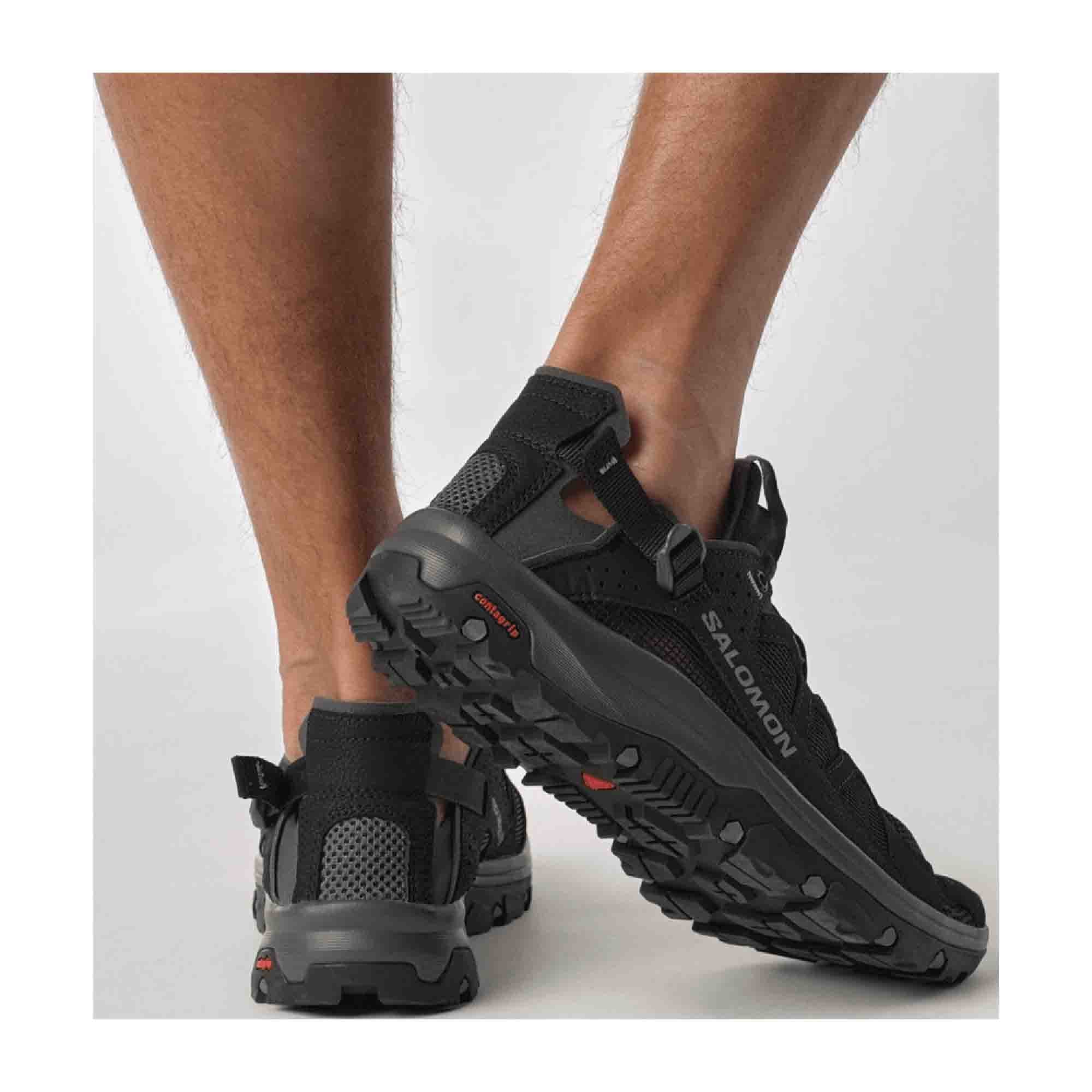 Salomon Techamphib pewter for men, black, shoes