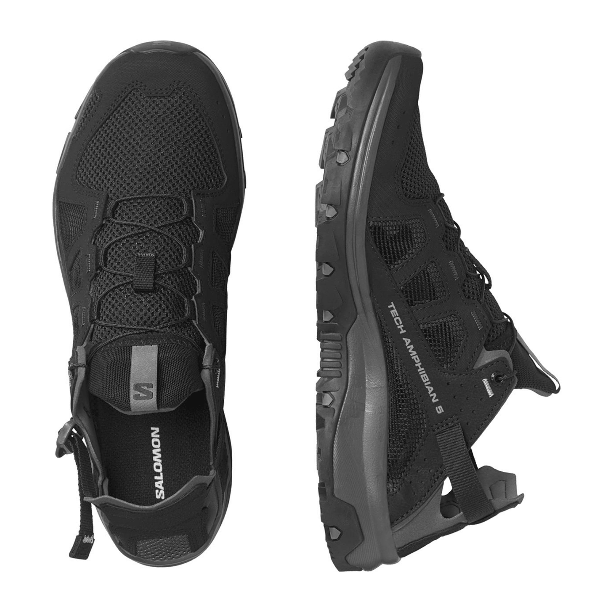 Salomon Techamphib pewter for men, black, shoes