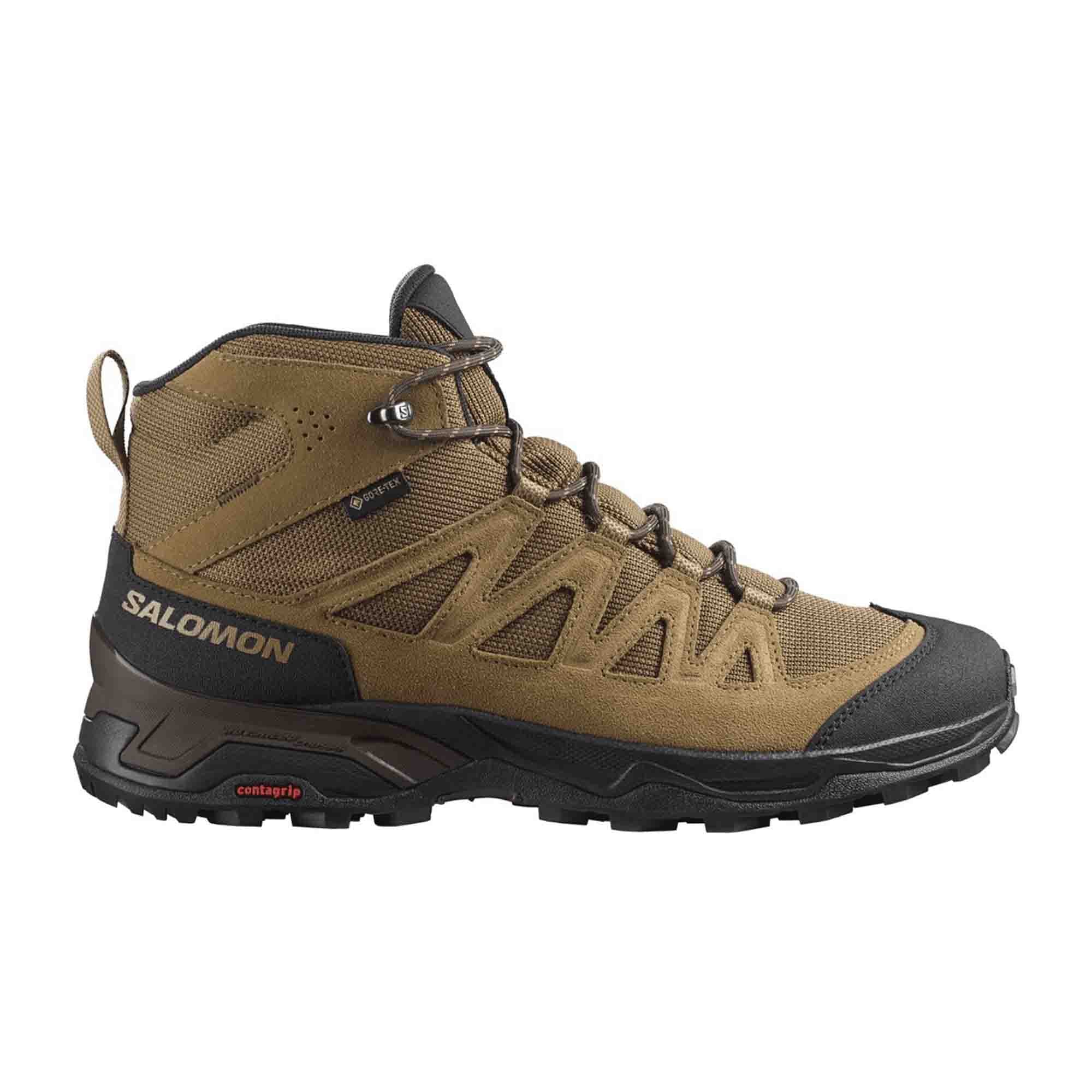 Salomon X WARD LEATHER MID GTX for men, brown, shoes