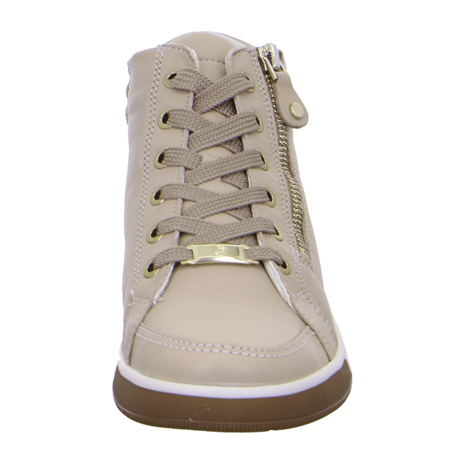 ARA ROM ROM-ST Women's Beige Suede Sneakers with Lace-Up Closure and Round Toe