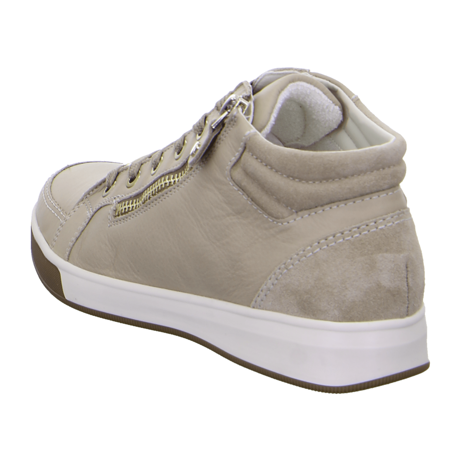 ARA ROM ROM-ST Women's Beige Suede Sneakers with Lace-Up Closure and Round Toe