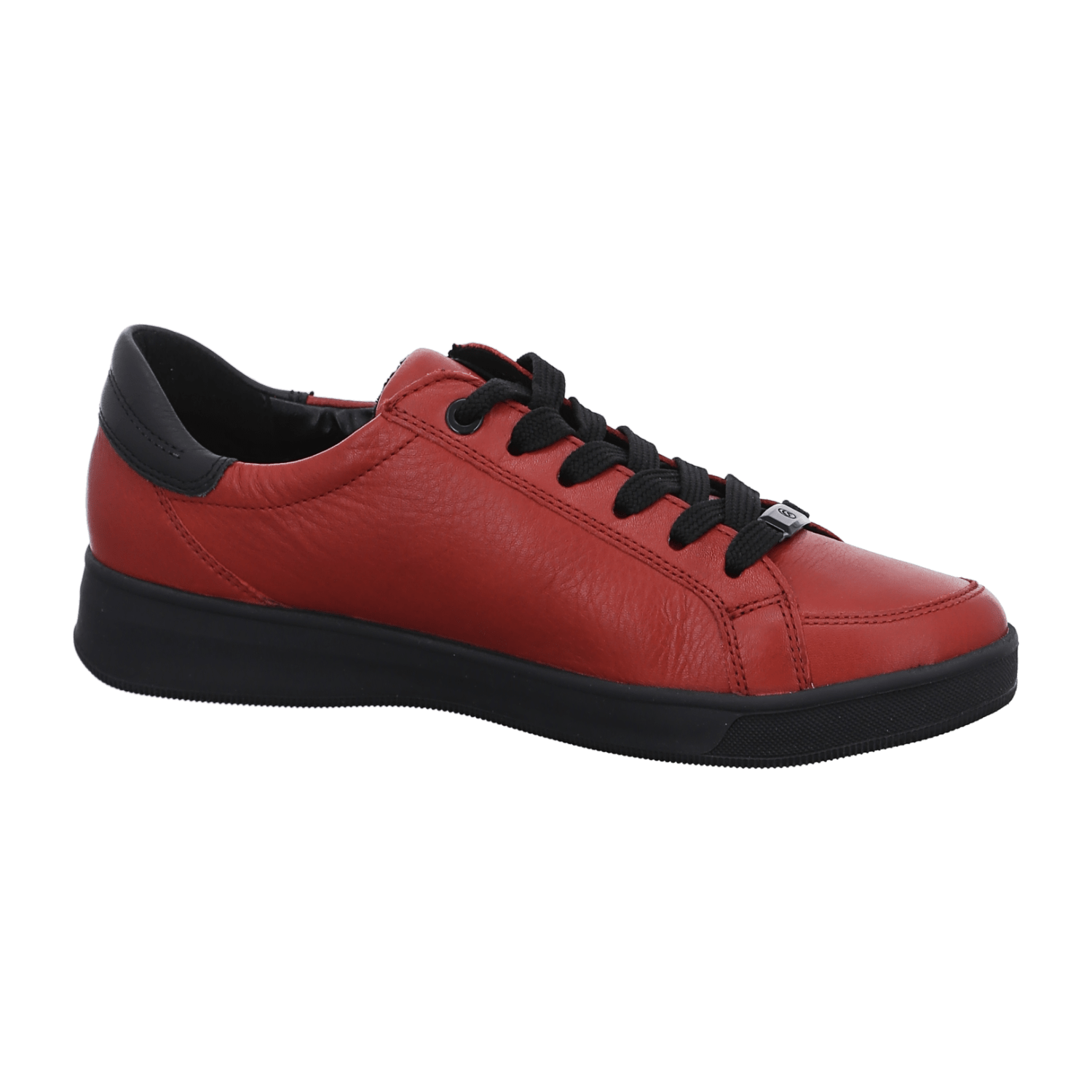 ARA Rom Sneakers for Women in Red Smooth Leather with Lace-Up Closure and Round Toe