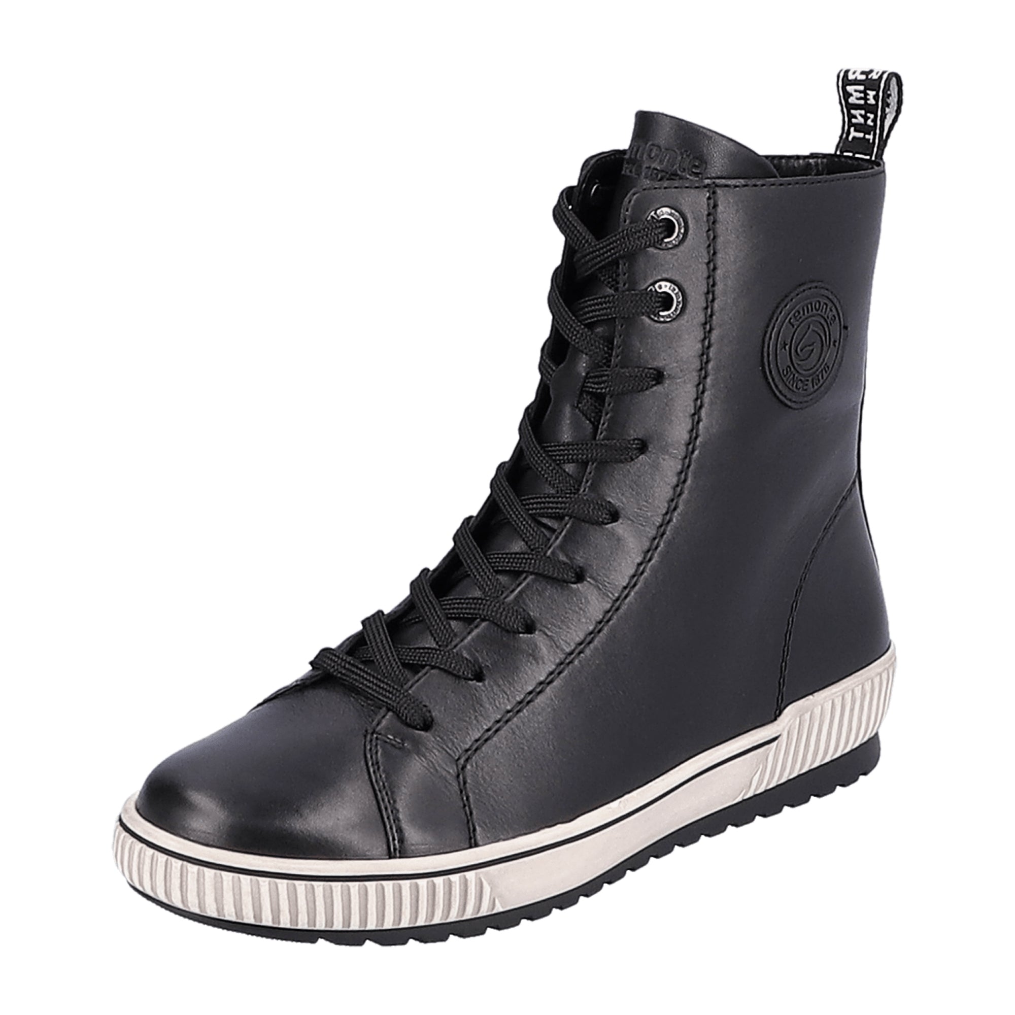 Remonte Black Women's Ankle Boots Leather Wedge Heel Comfortable Winter Shoes