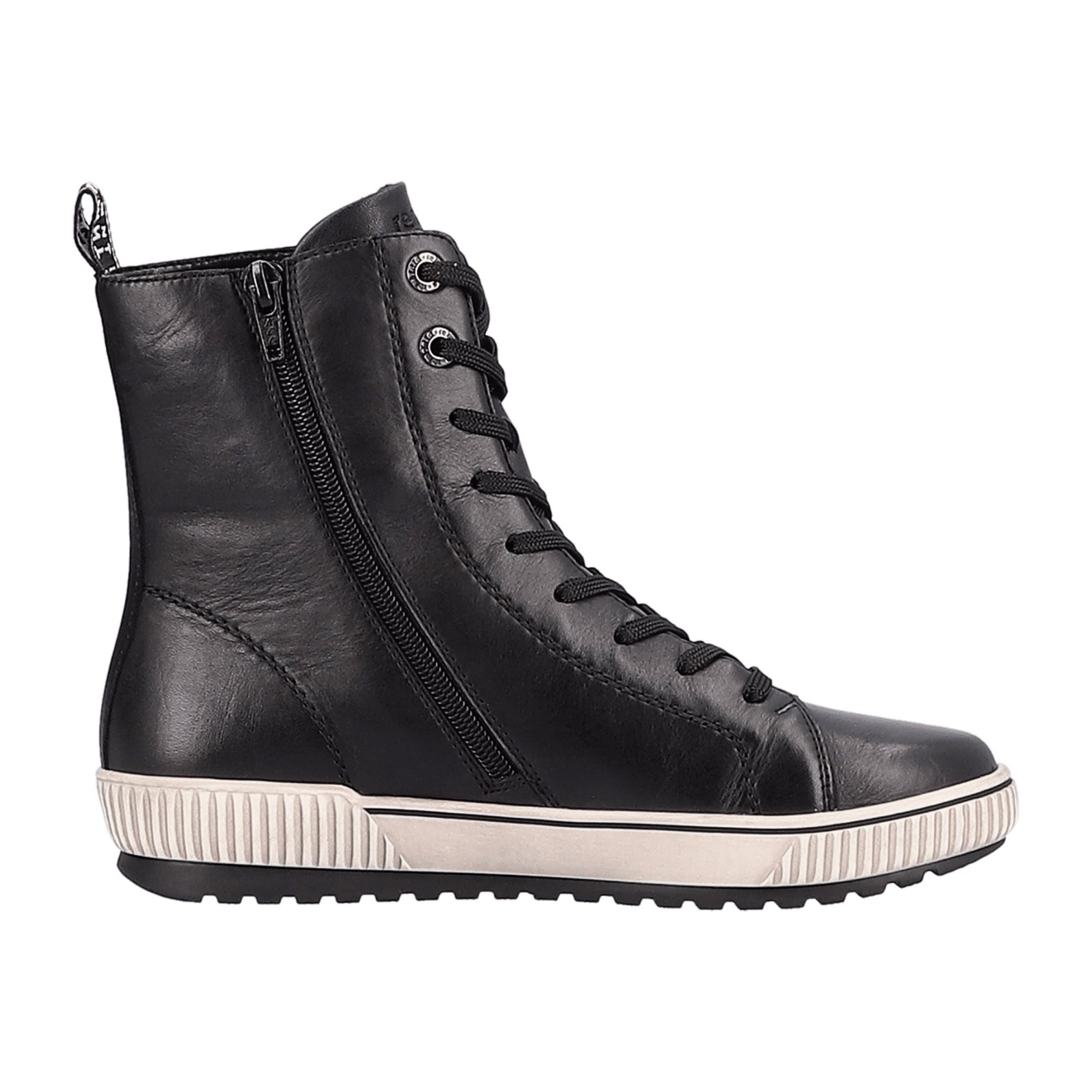 Remonte Black Women's Ankle Boots Leather Wedge Heel Comfortable Winter Shoes