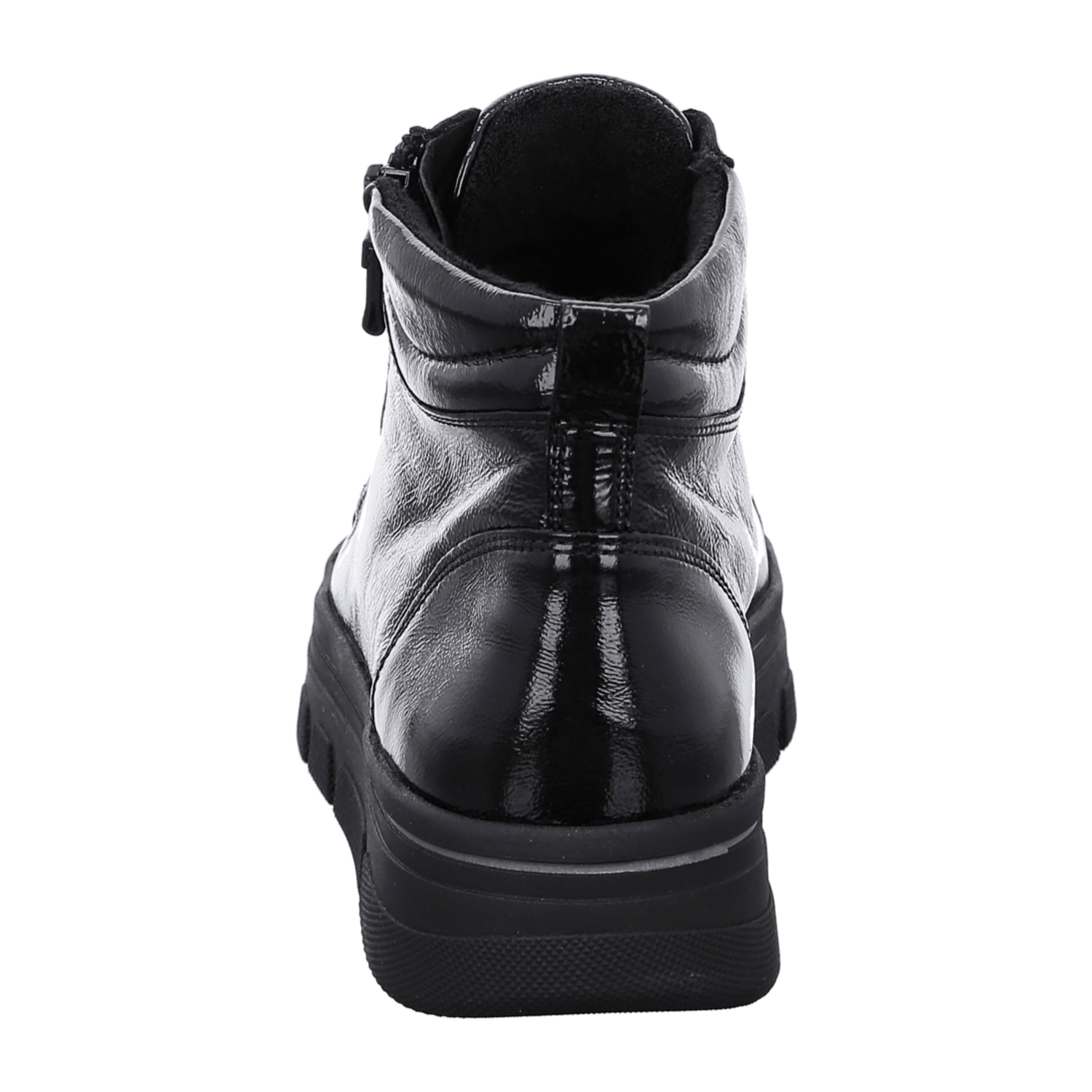 ARA CANBERRA Women's Leather Sneakers in Black with Lace-Up Closure and Round Toe