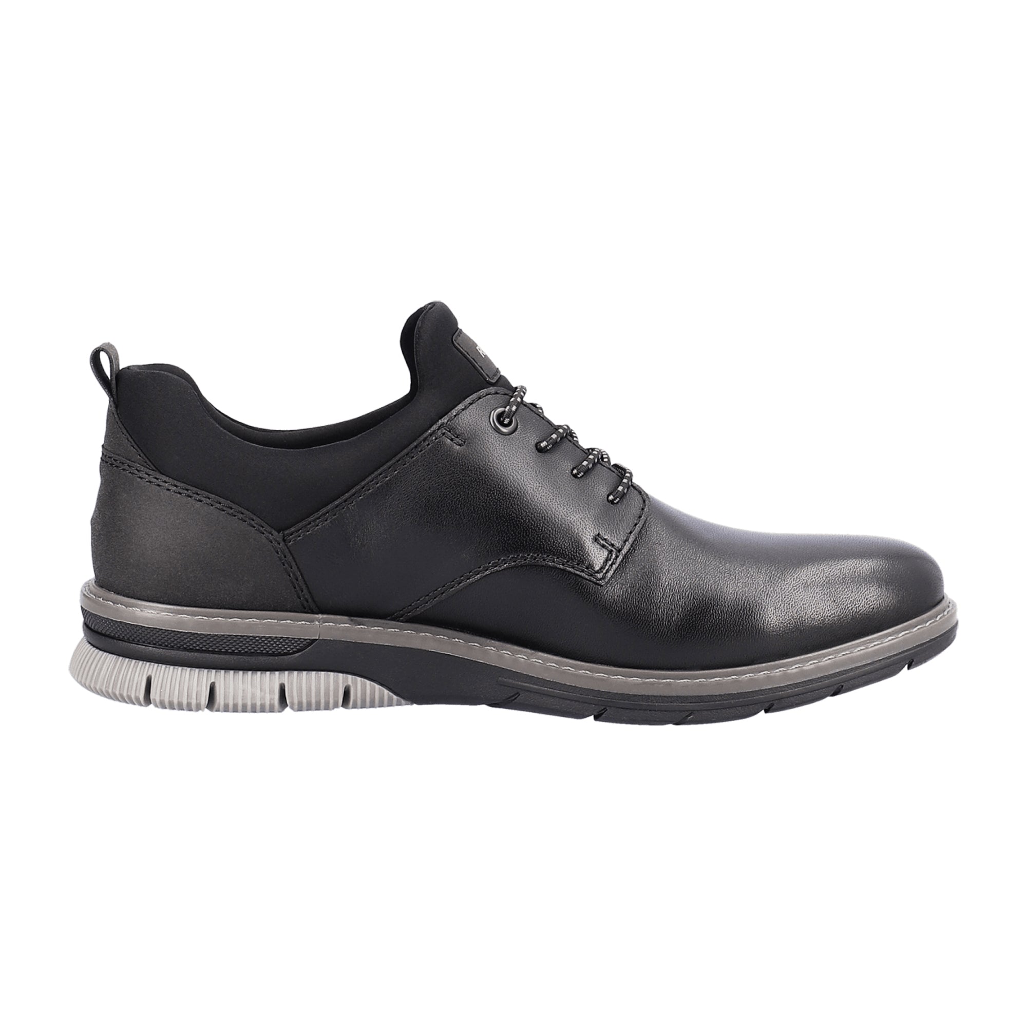 Rieker HWK Men's Black Leather Lace-Up Casual Shoes