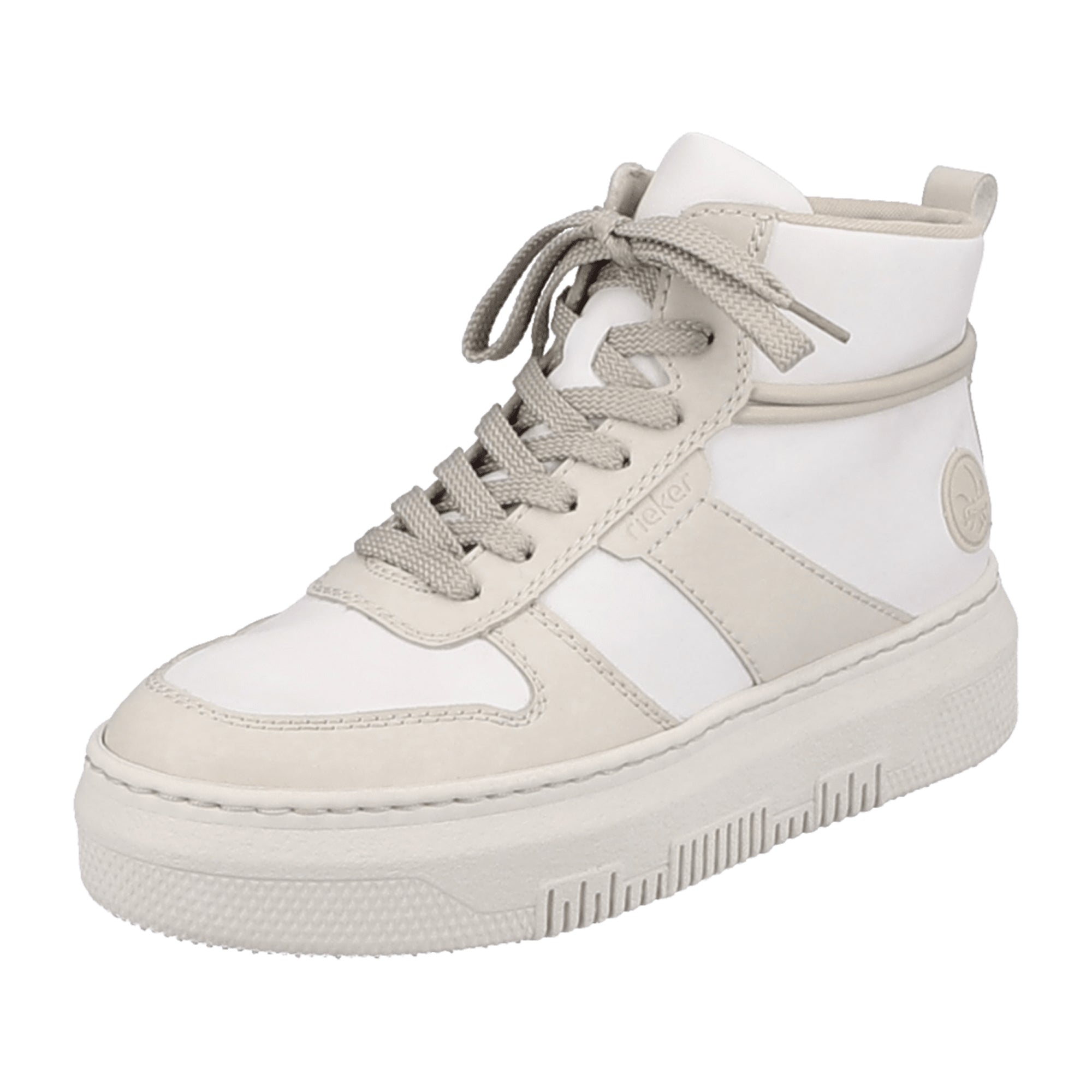 Rieker HWK Women's White Boots with Laces and EVA Sole