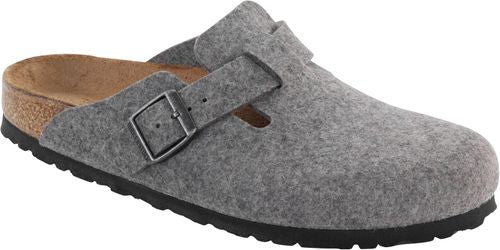Birkenstock clog Boston light gray wool felt - Bartel-Shop
