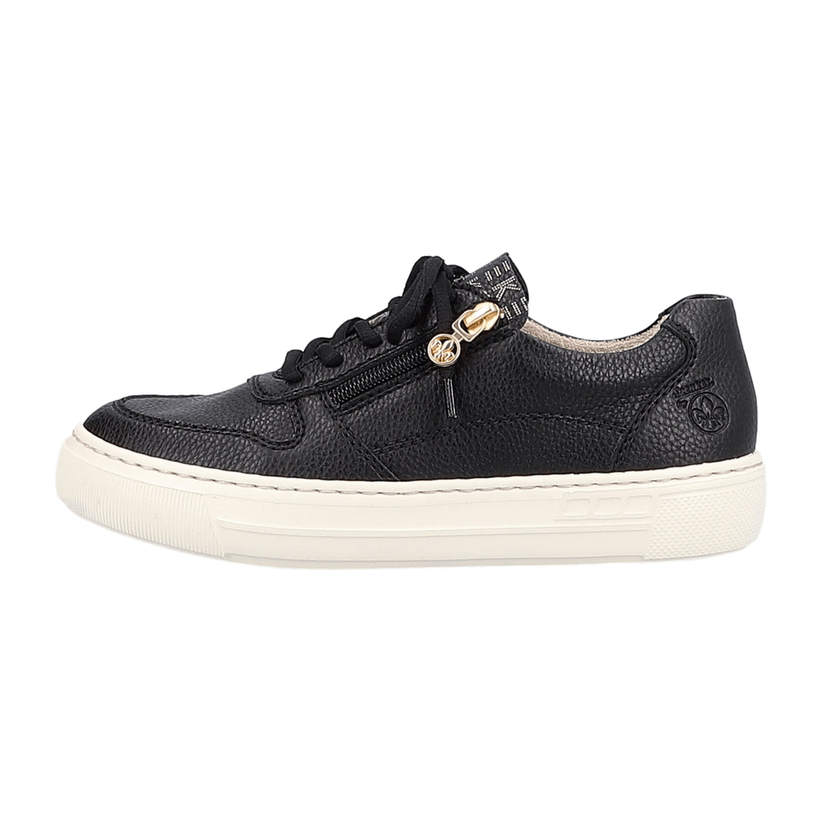 Rieker Women's Black Lace-Up Casual Shoes with Removable Insole