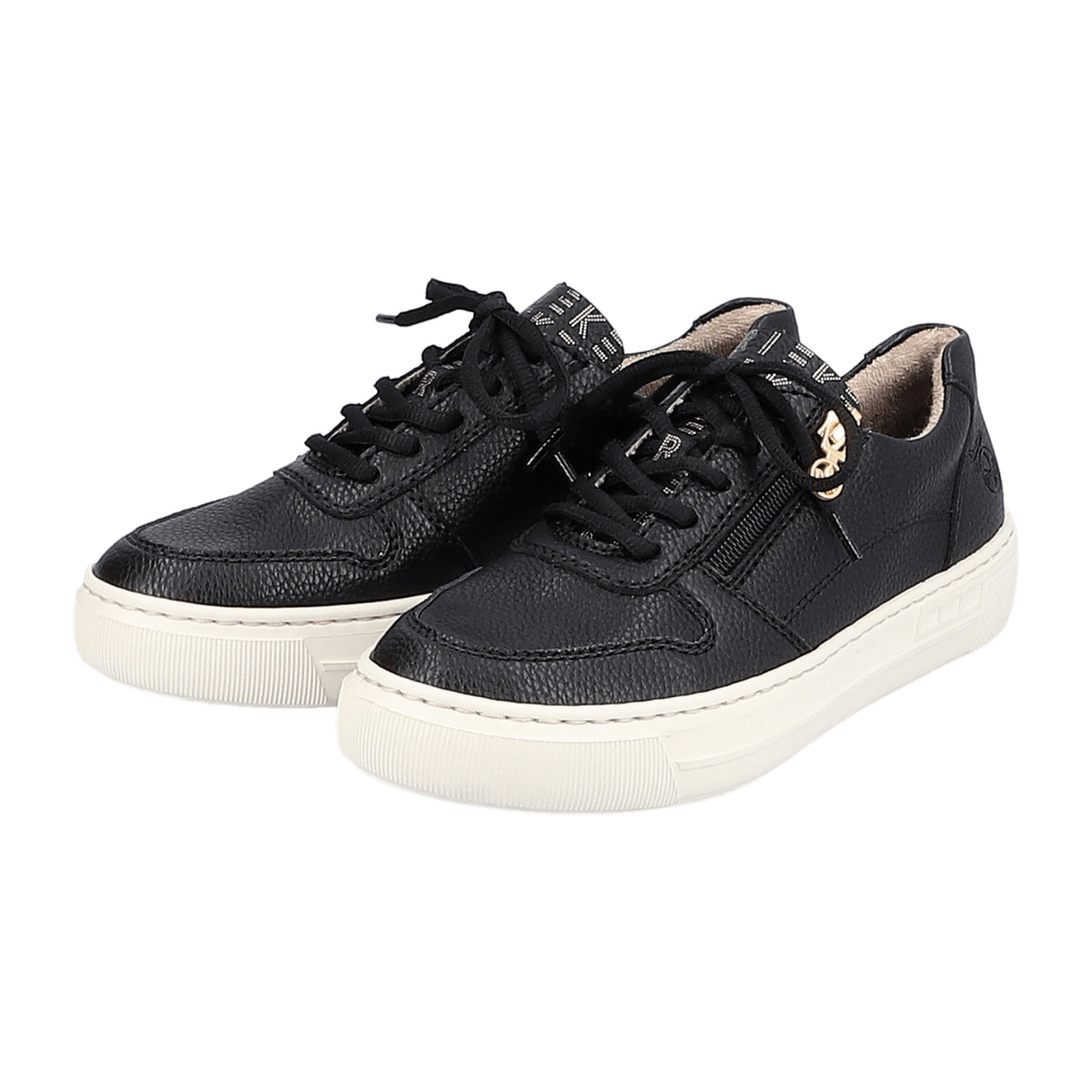 Rieker Women's Black Lace-Up Casual Shoes with Removable Insole