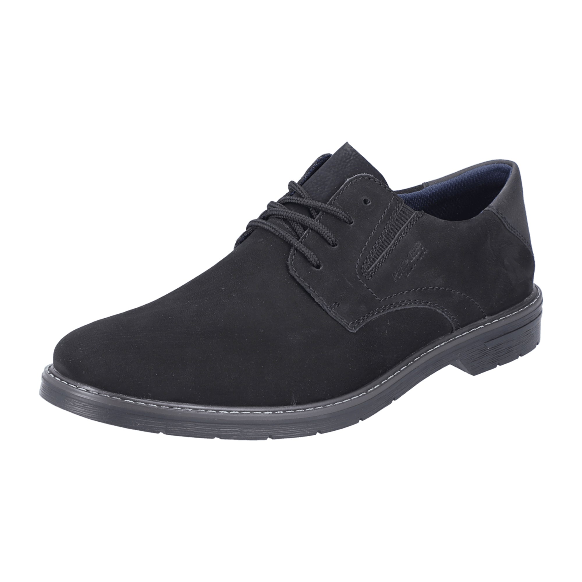 Rieker HWK Men's Black Leather Lace-Up Shoes Comfortable Casual Wear