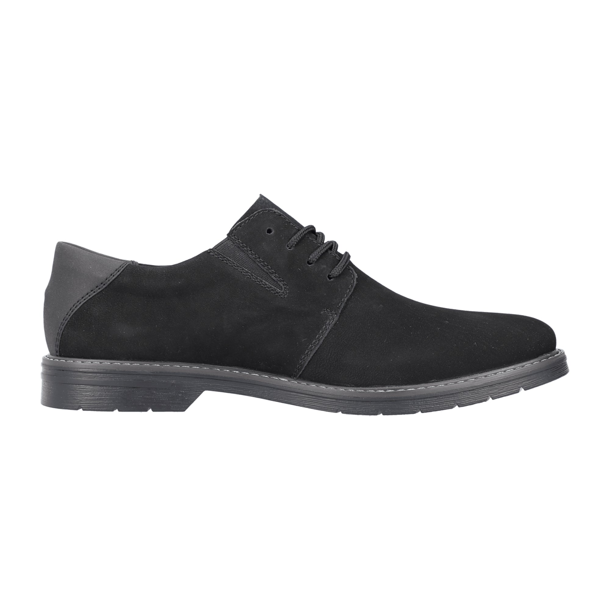 Rieker HWK Men's Black Leather Lace-Up Shoes Comfortable Casual Wear