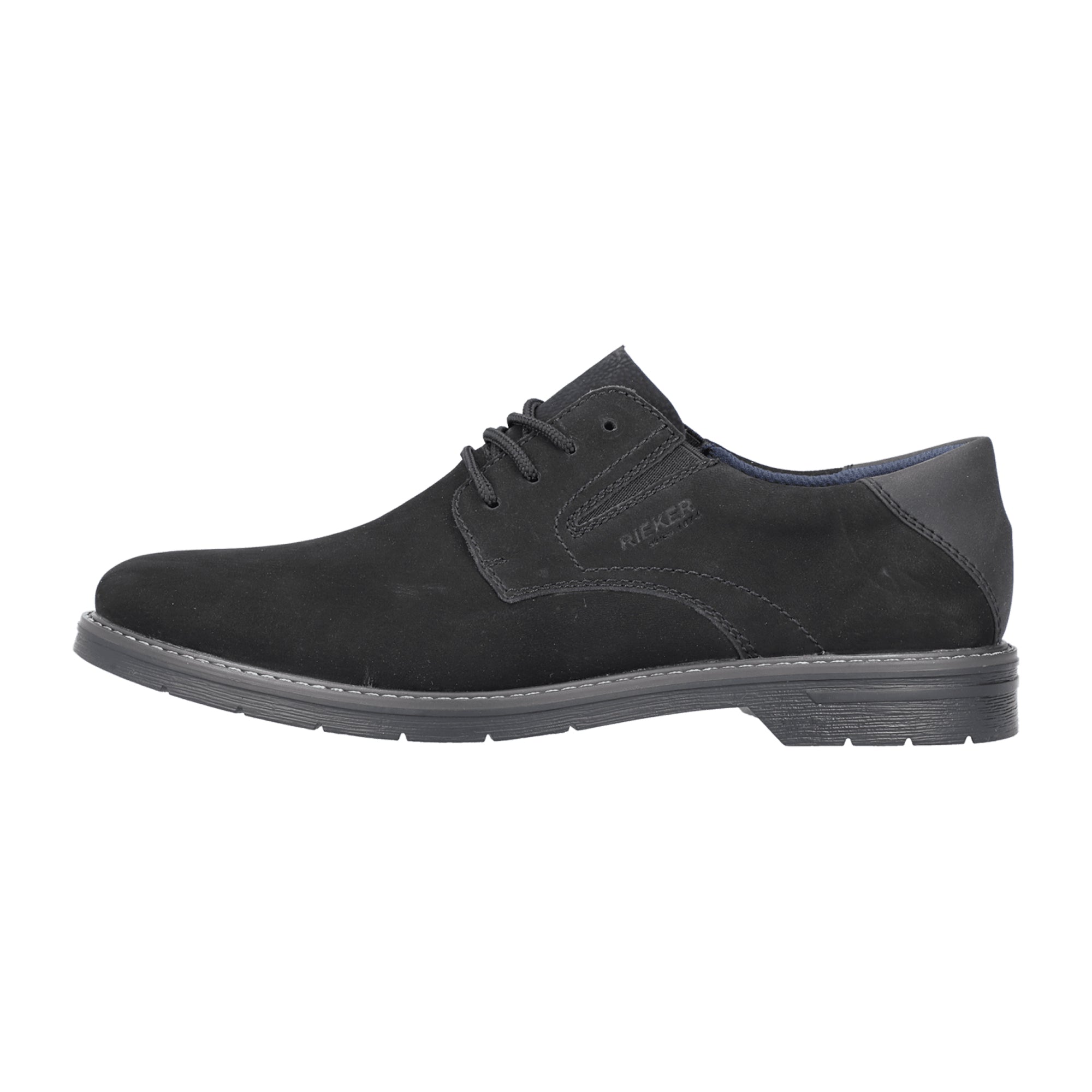 Rieker HWK Men's Black Leather Lace-Up Shoes Comfortable Casual Wear