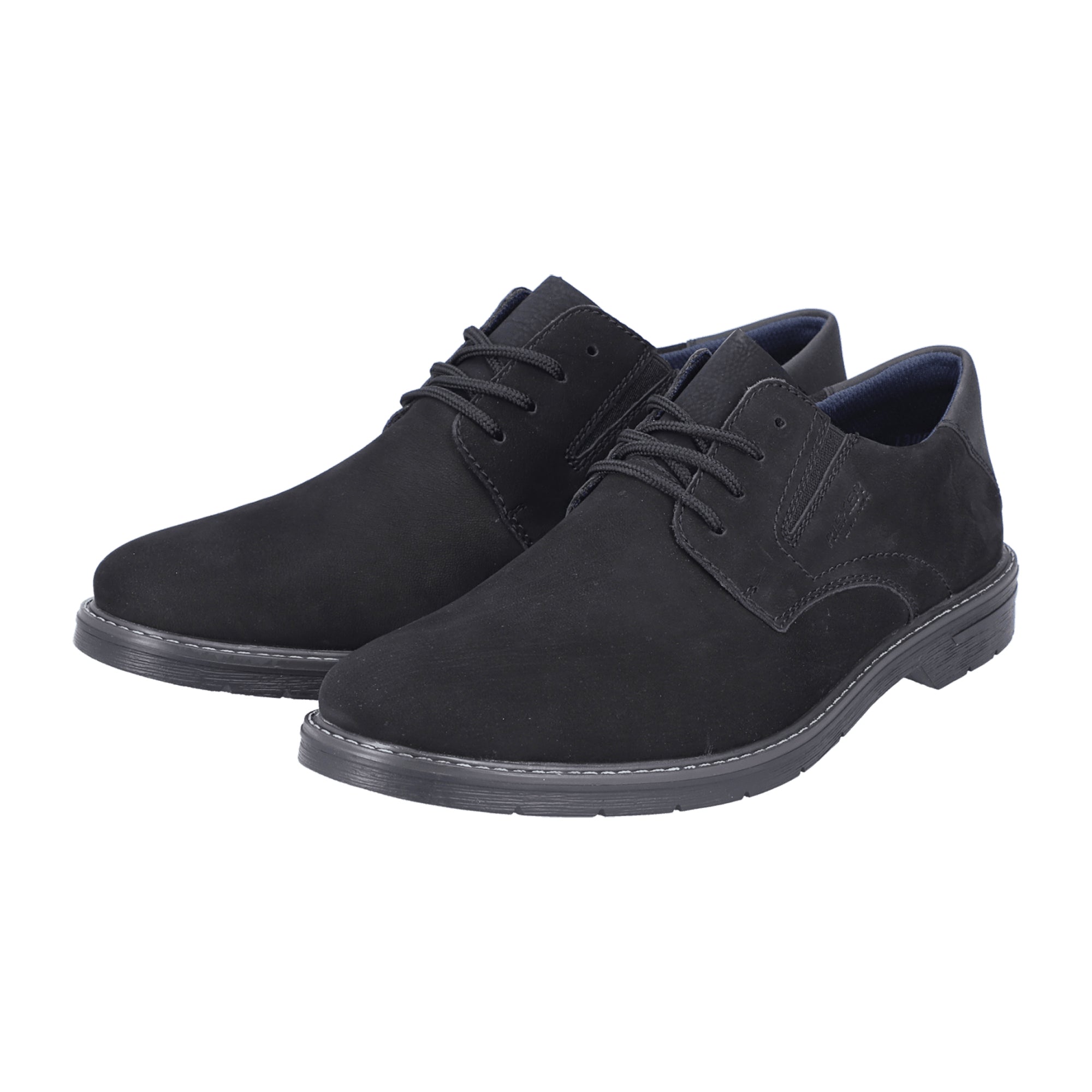 Rieker HWK Men's Black Leather Lace-Up Shoes Comfortable Casual Wear